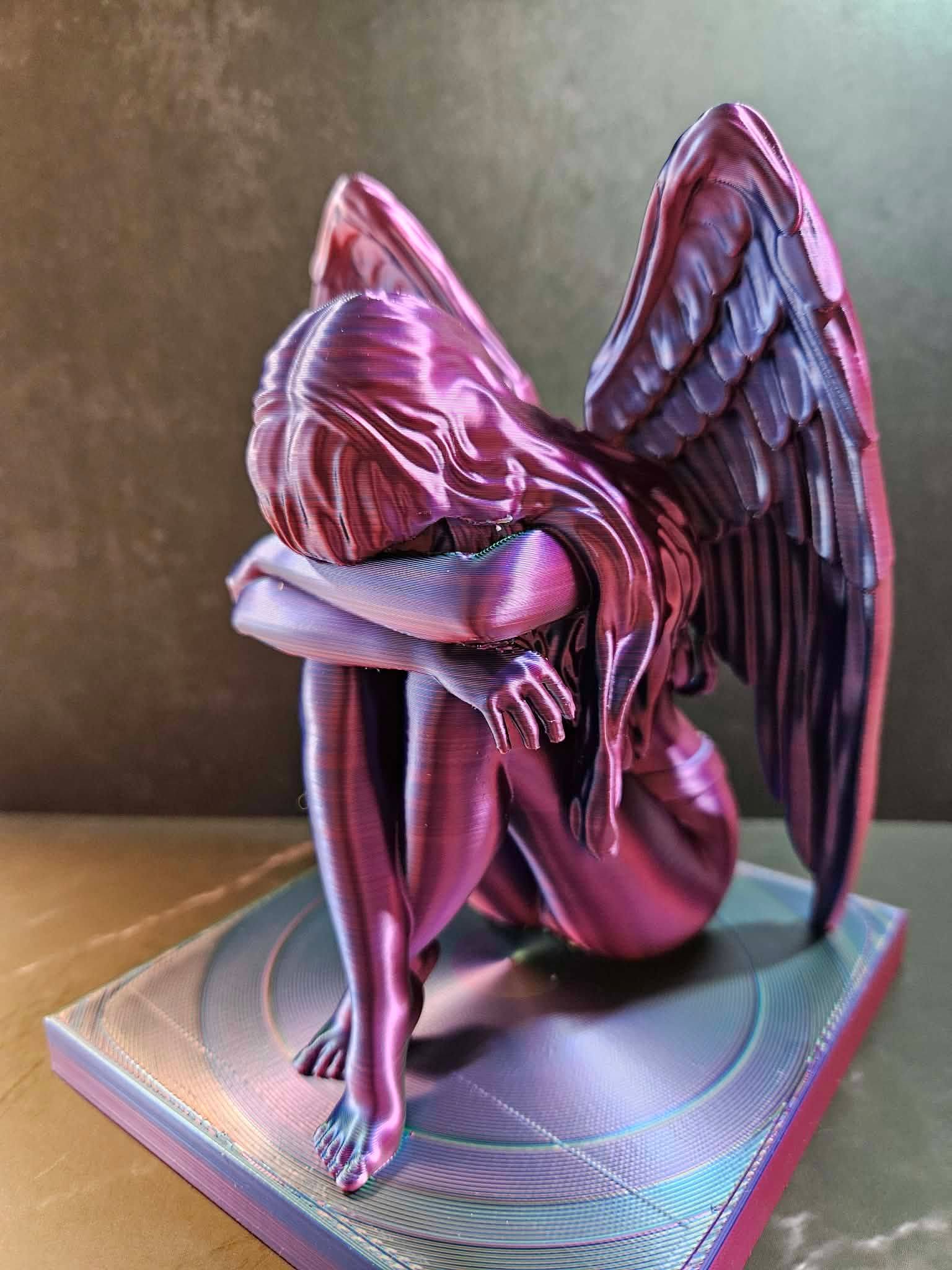 Fallen Angel Sculpture – Tri Colour Silk
