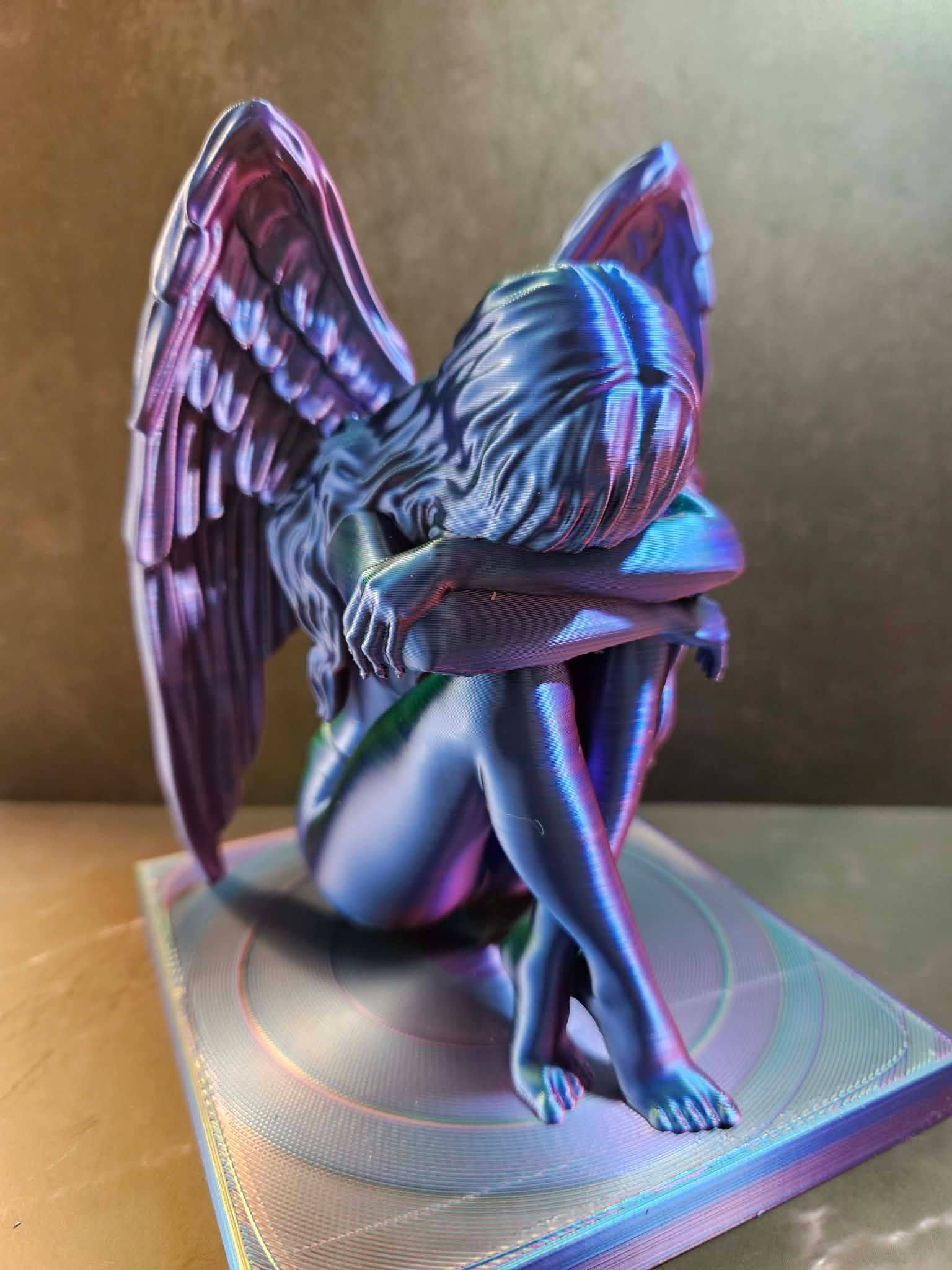 Fallen Angel Sculpture – Tri Colour Silk