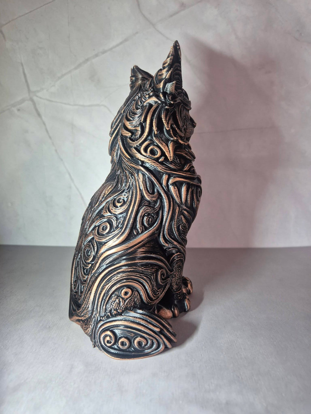 Ornate Maine Coon Cat Sculpture – 18cm