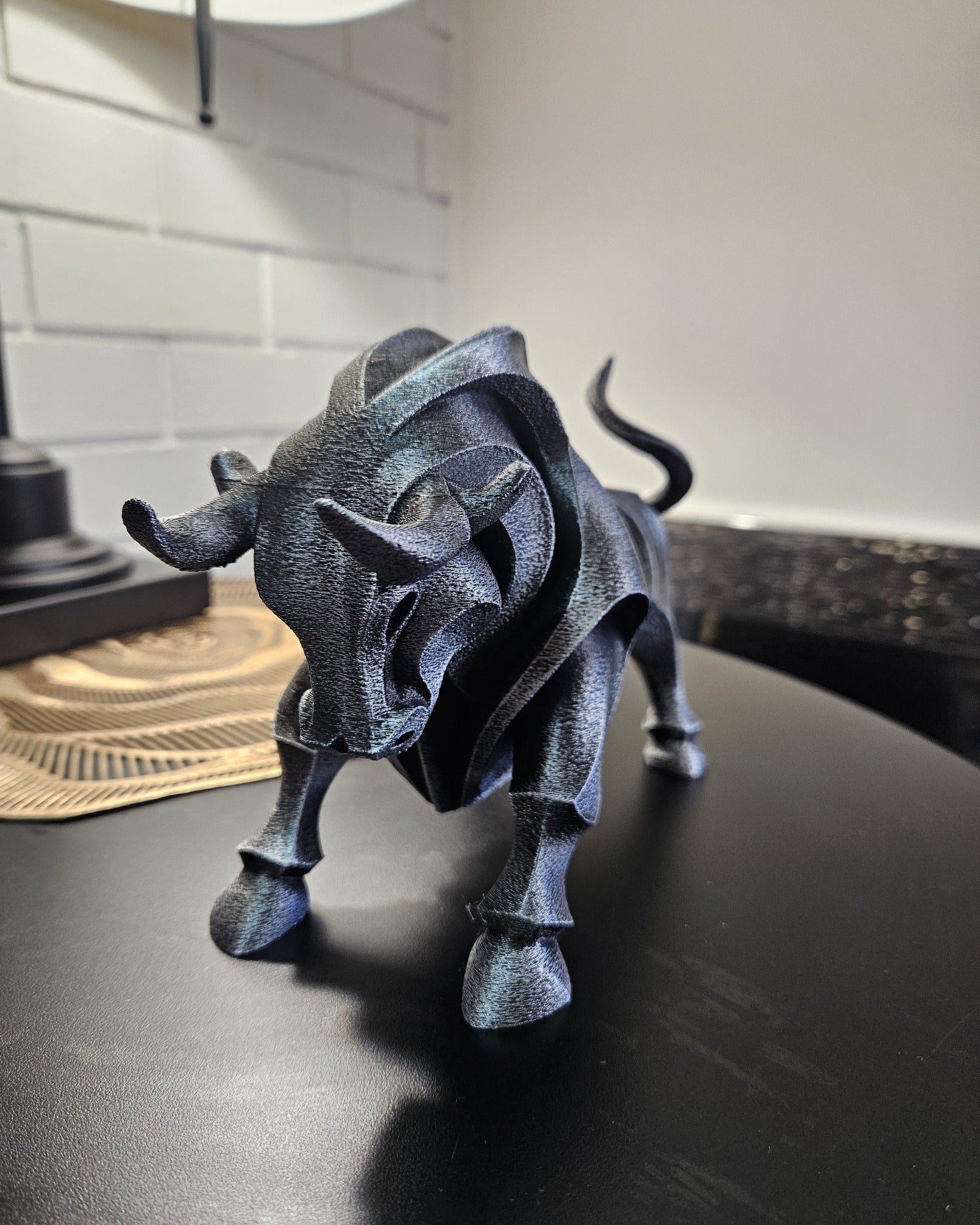 Geometric Bull Sculpture – 24cm