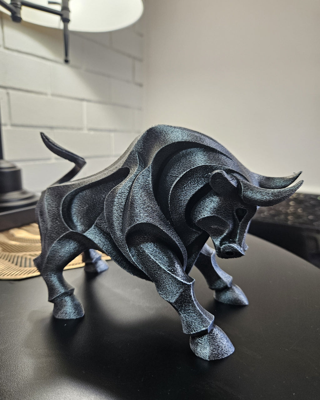 Geometric Bull Sculpture – 24cm