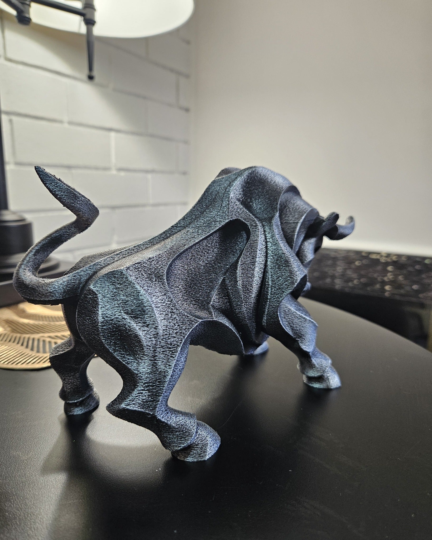 Geometric Bull Sculpture – 24cm