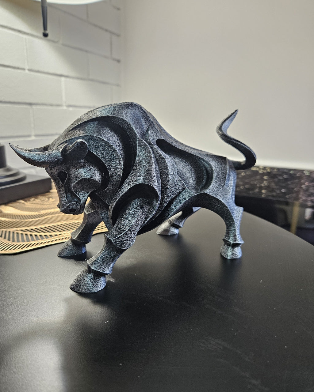 Geometric Bull Sculpture – 24cm