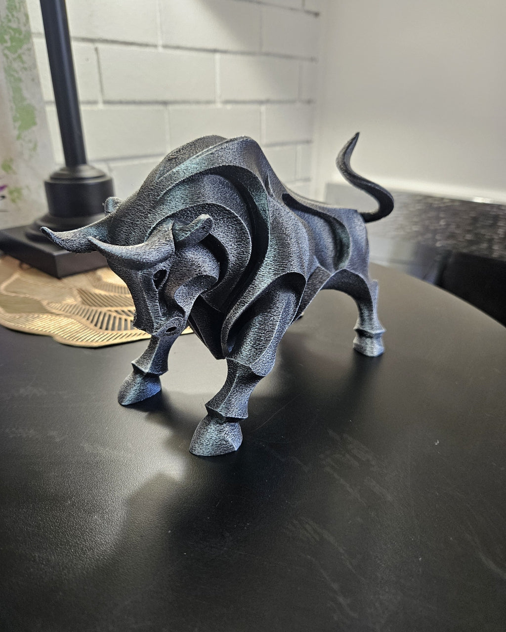 Geometric Bull Sculpture – 24cm