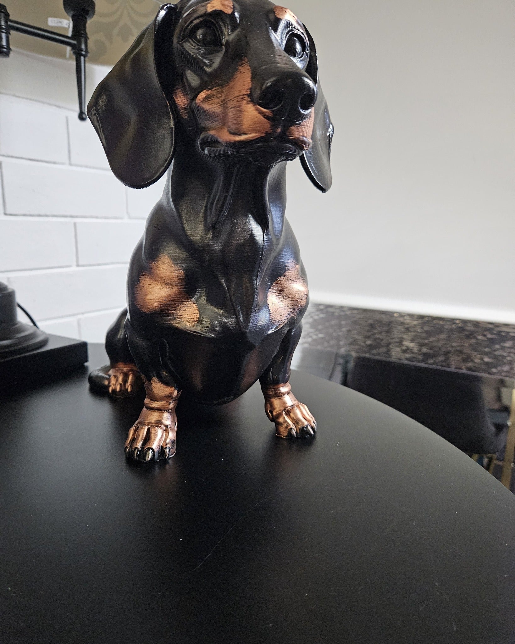 Black & Tan Dachshund Sculpture – 30cm