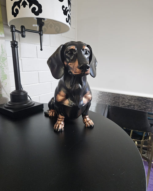 Black & Tan Dachshund Sculpture – 30cm