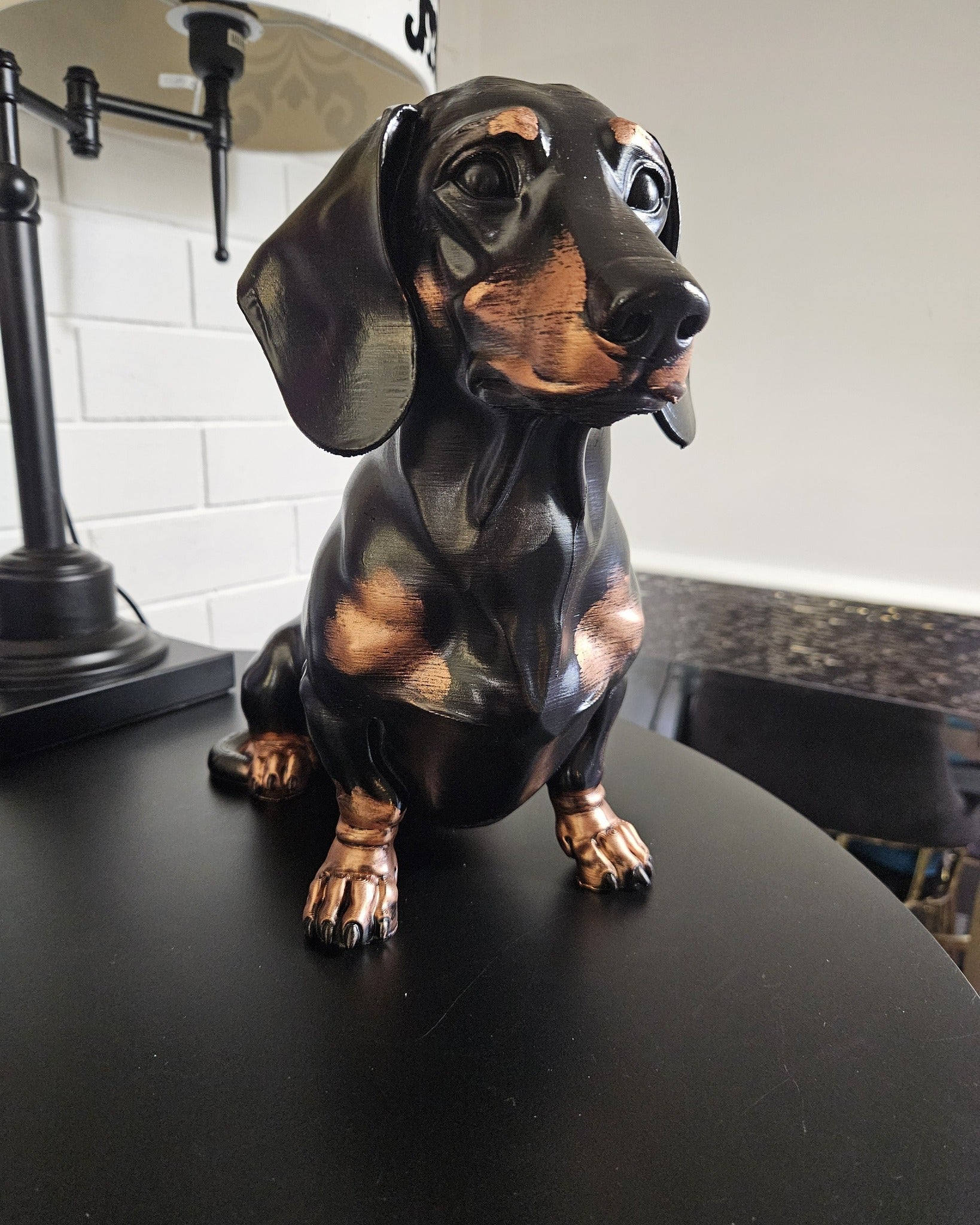 Black & Tan Dachshund Sculpture – 30cm
