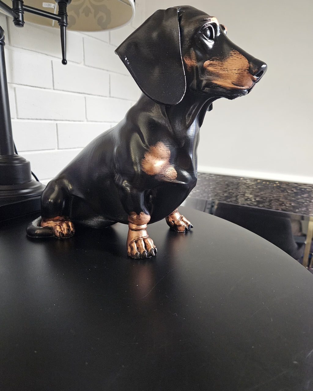 Black & Tan Dachshund Sculpture – 30cm