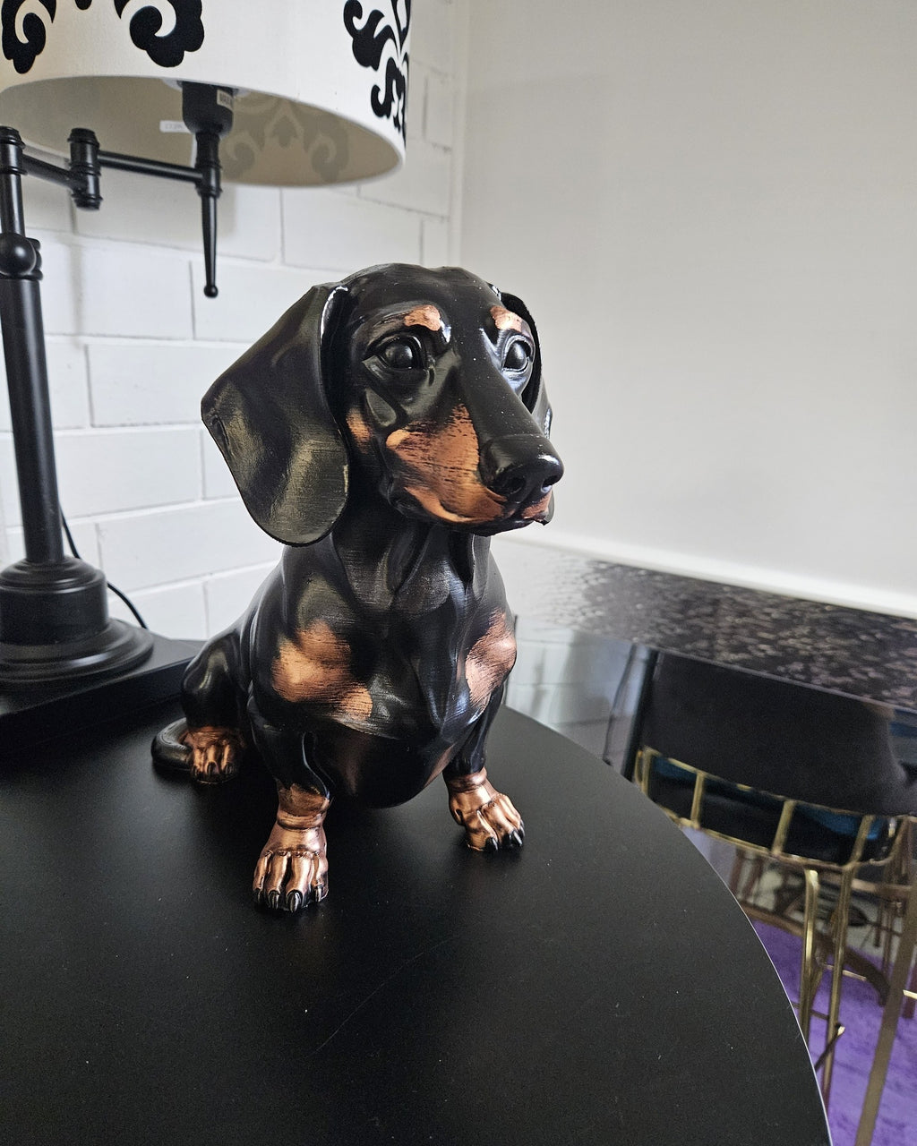 Black & Tan Dachshund Sculpture – 30cm