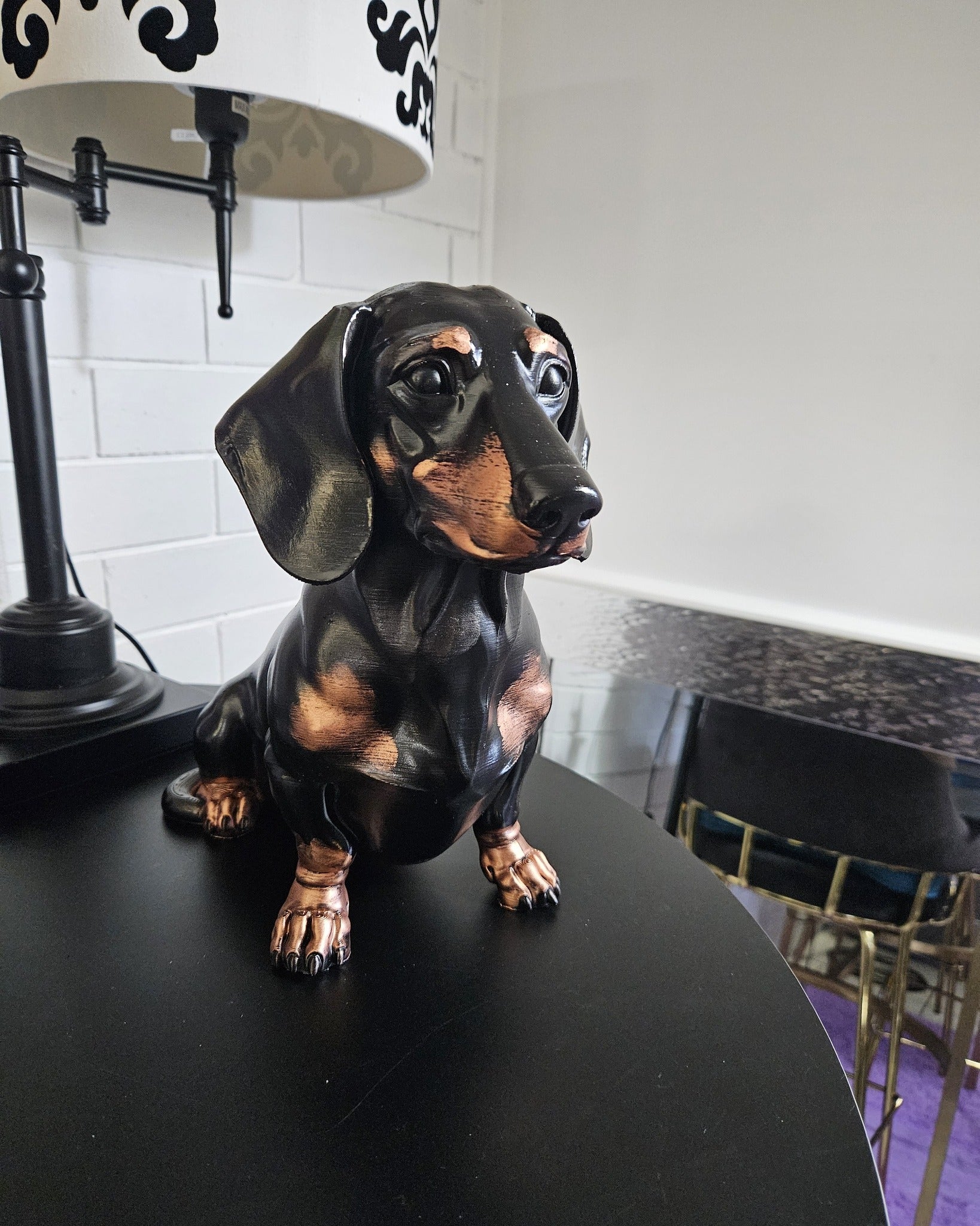 Black & Tan Dachshund Sculpture – 30cm
