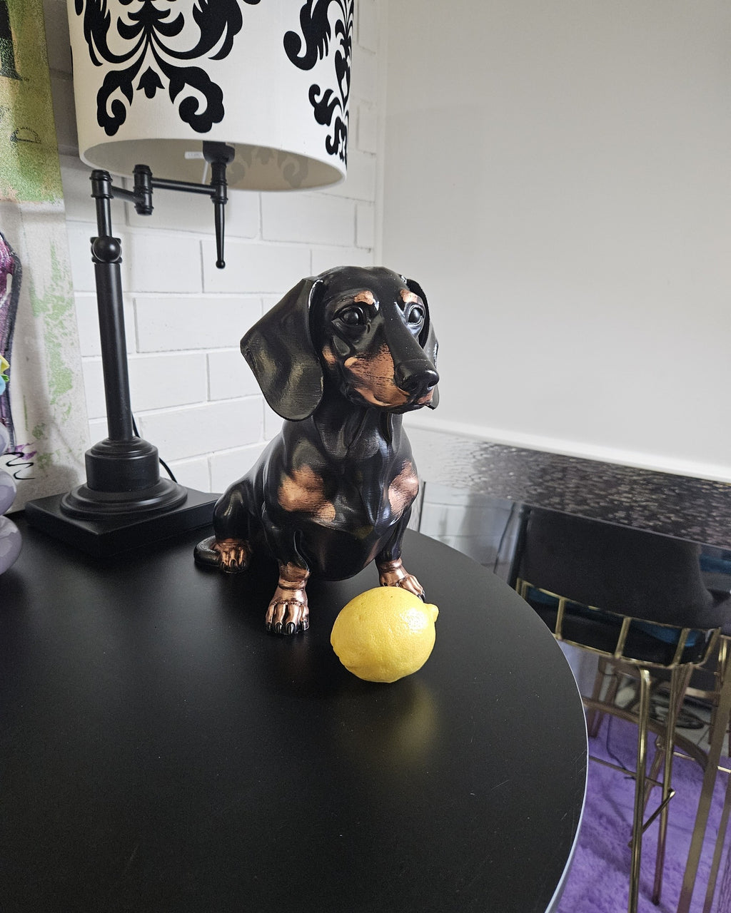 Black & Tan Dachshund Sculpture – 30cm