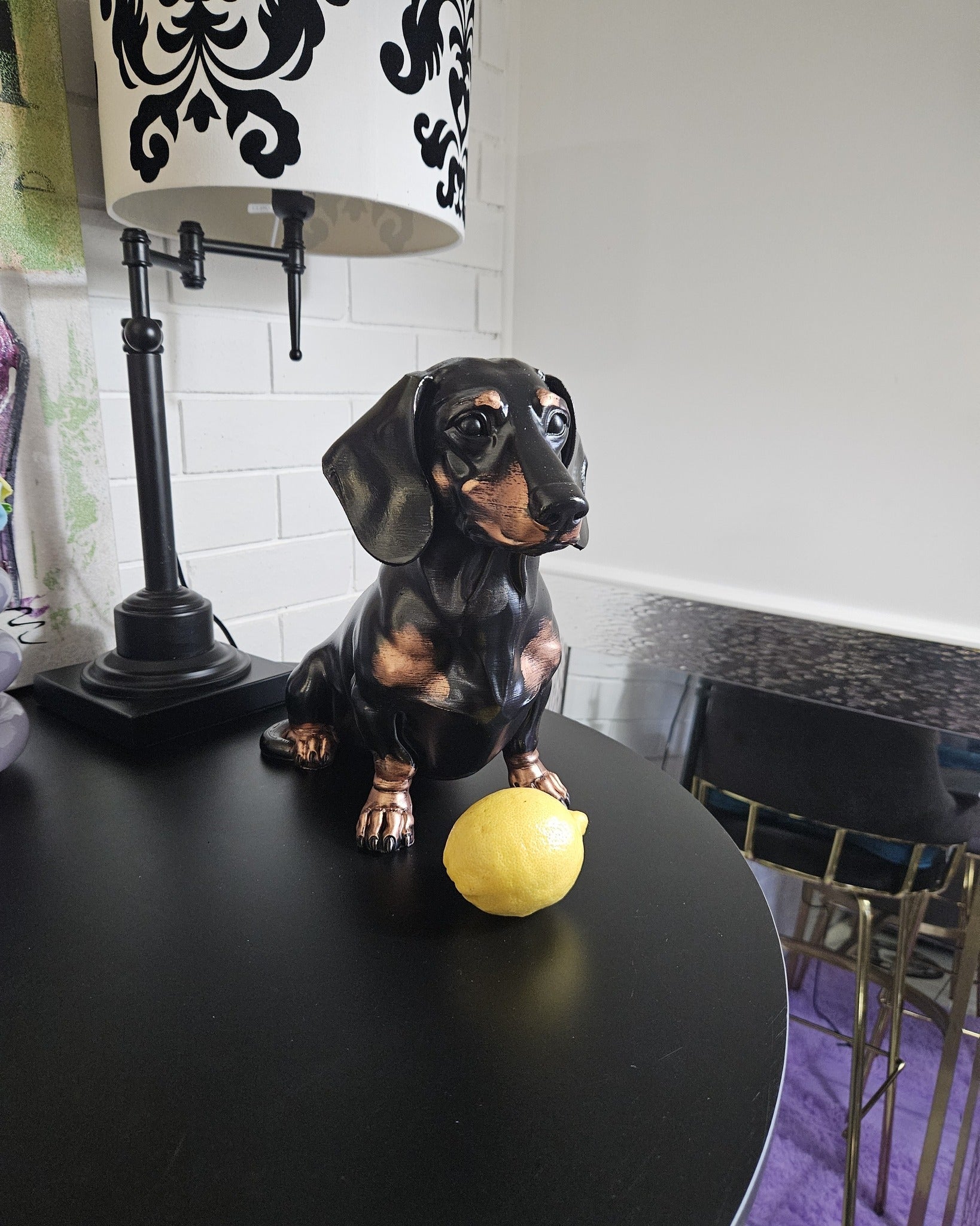 Black & Tan Dachshund Sculpture – 30cm