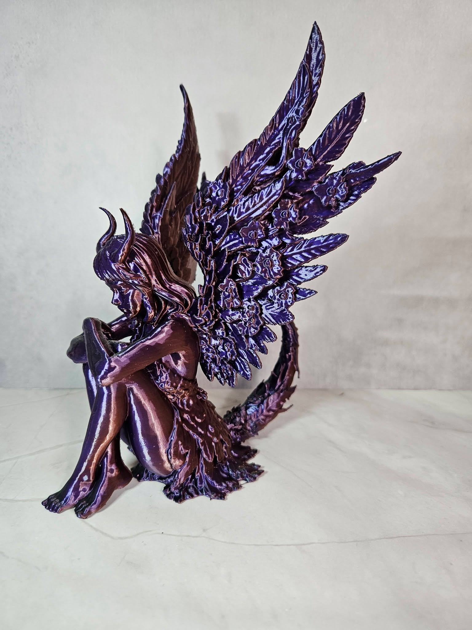 Fallen Angel Sculpture – Tri Colour Silk