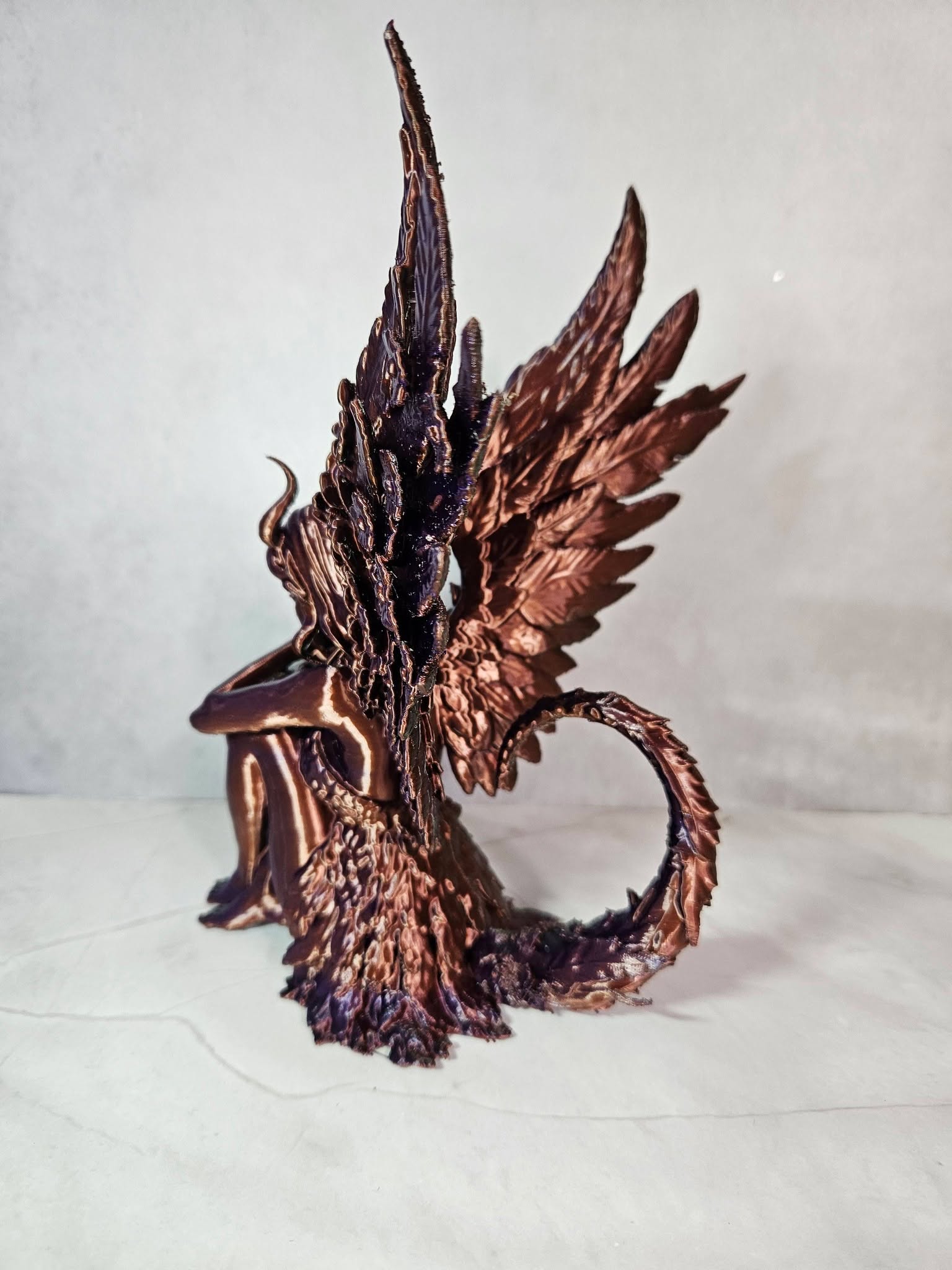 Fallen Angel Sculpture – Tri Colour Silk