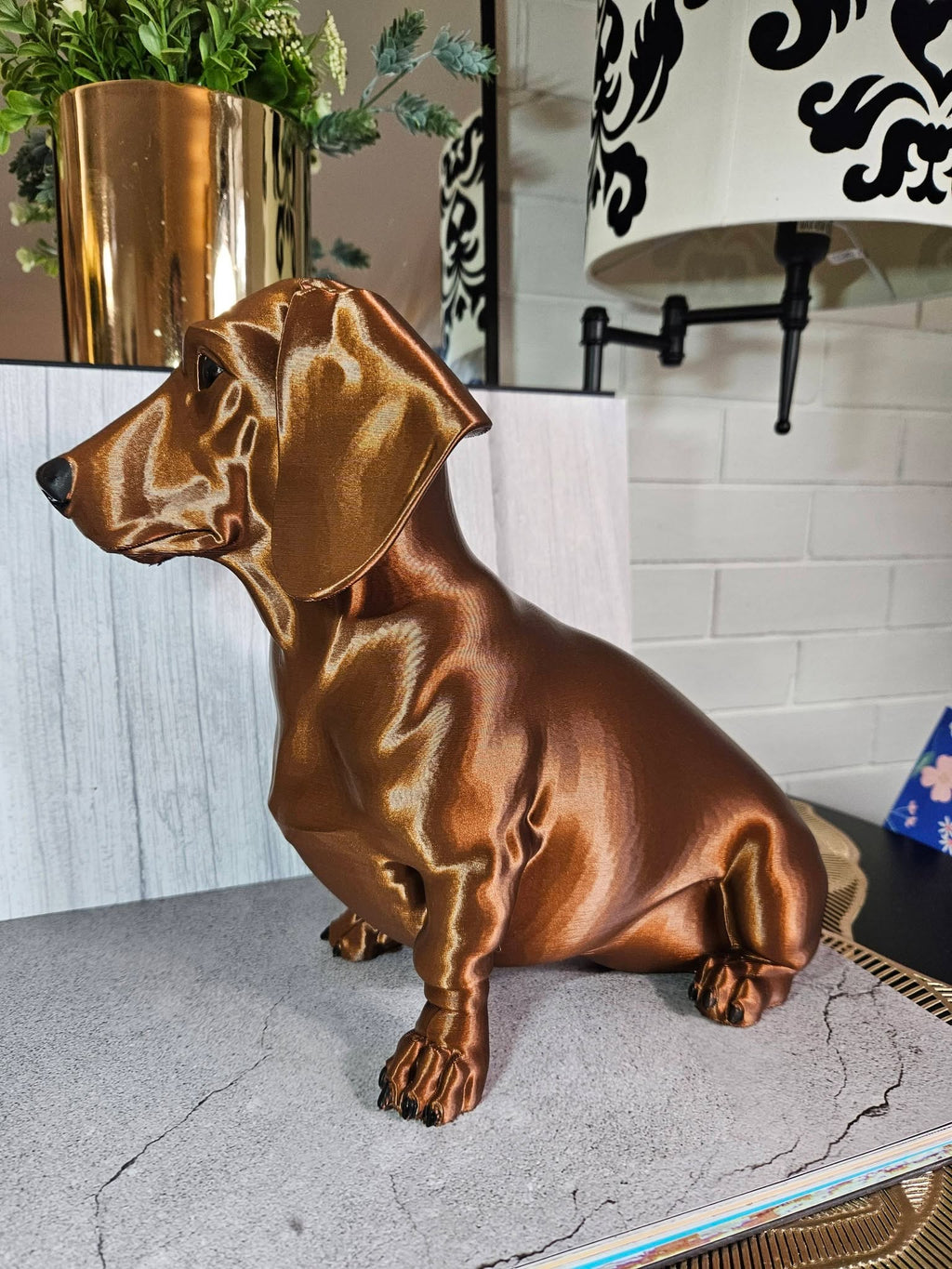 Bronze Dachshund Sculpture – 30cm