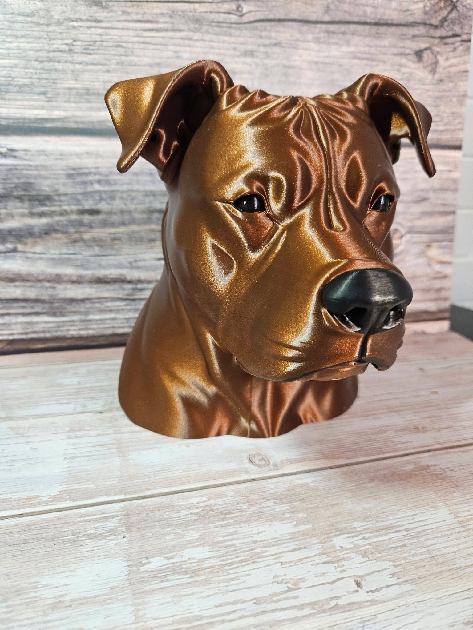 Pitbull Bust Sculpture – 19cm