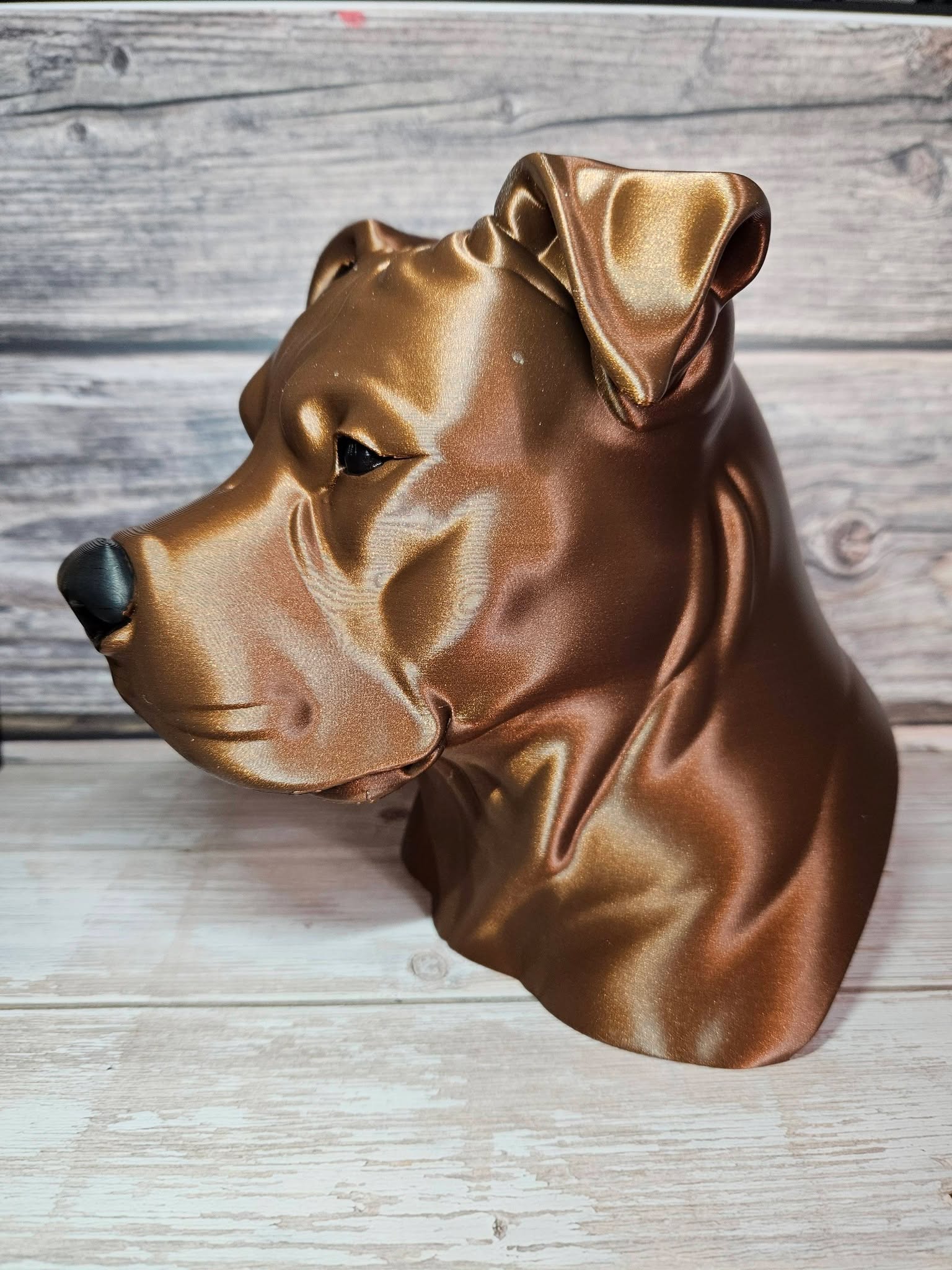 Pitbull Bust Sculpture – 19cm