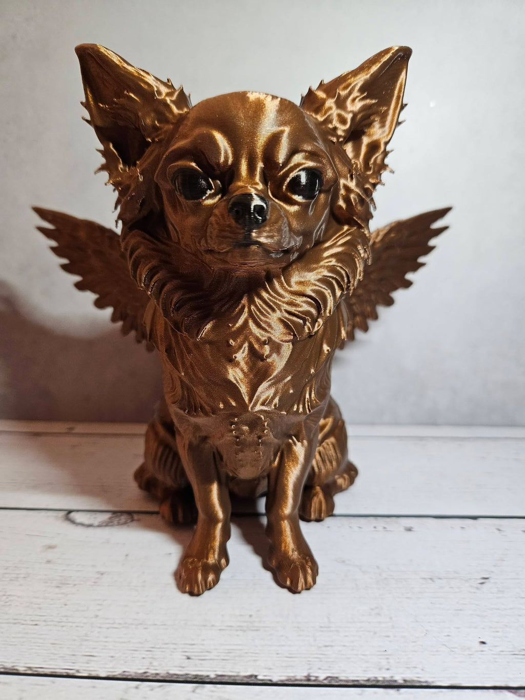 Winged Long-Haired Chihuahua Sculpture – 19cm