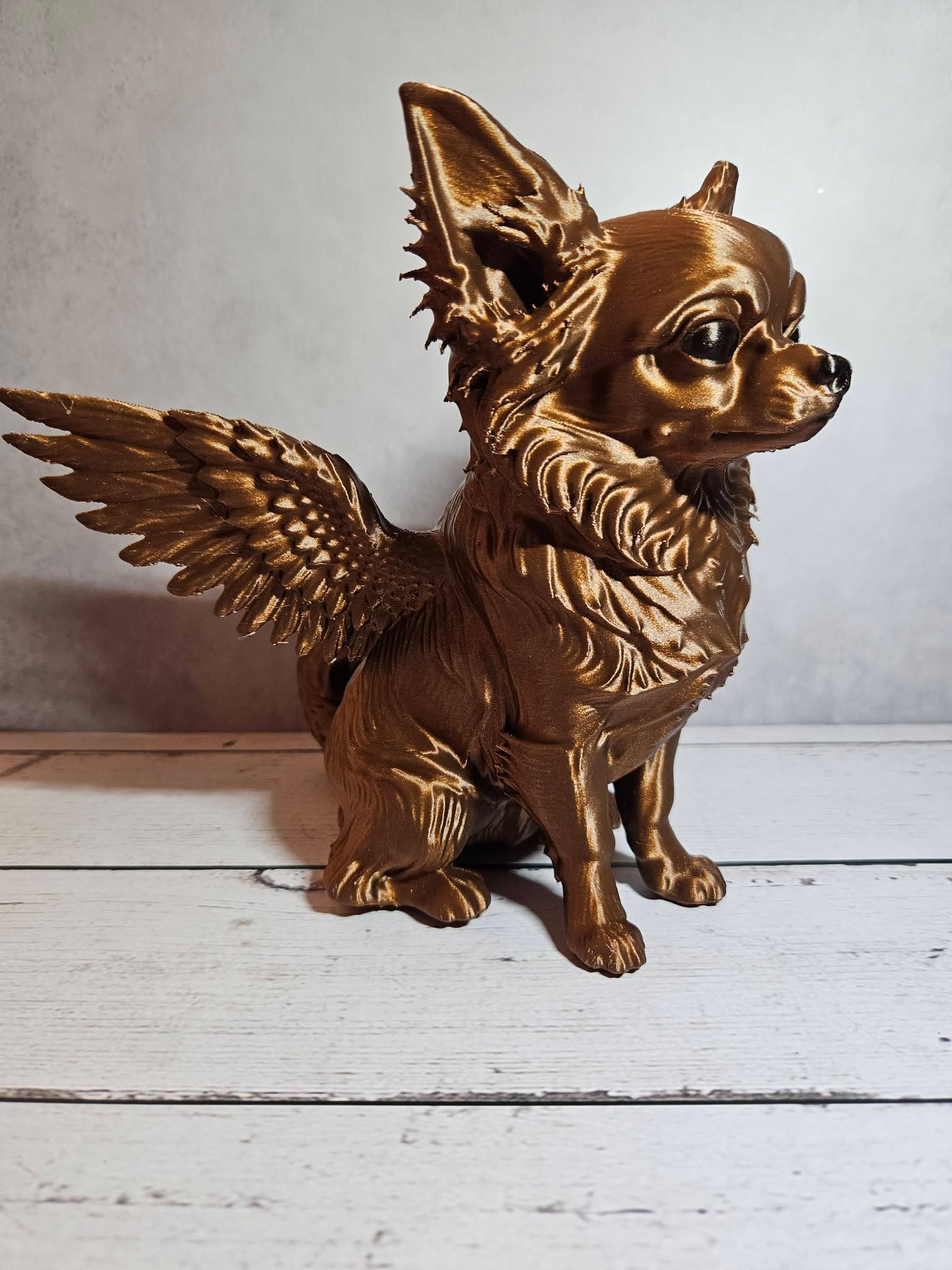 Winged Long-Haired Chihuahua Sculpture – 19cm