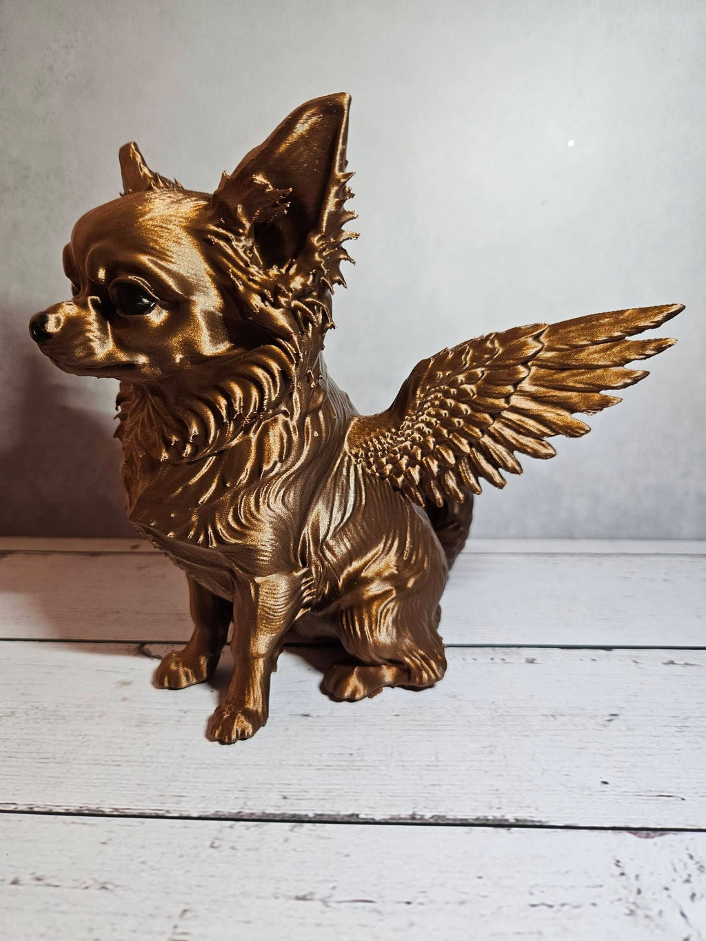 Winged Long-Haired Chihuahua Sculpture – 19cm