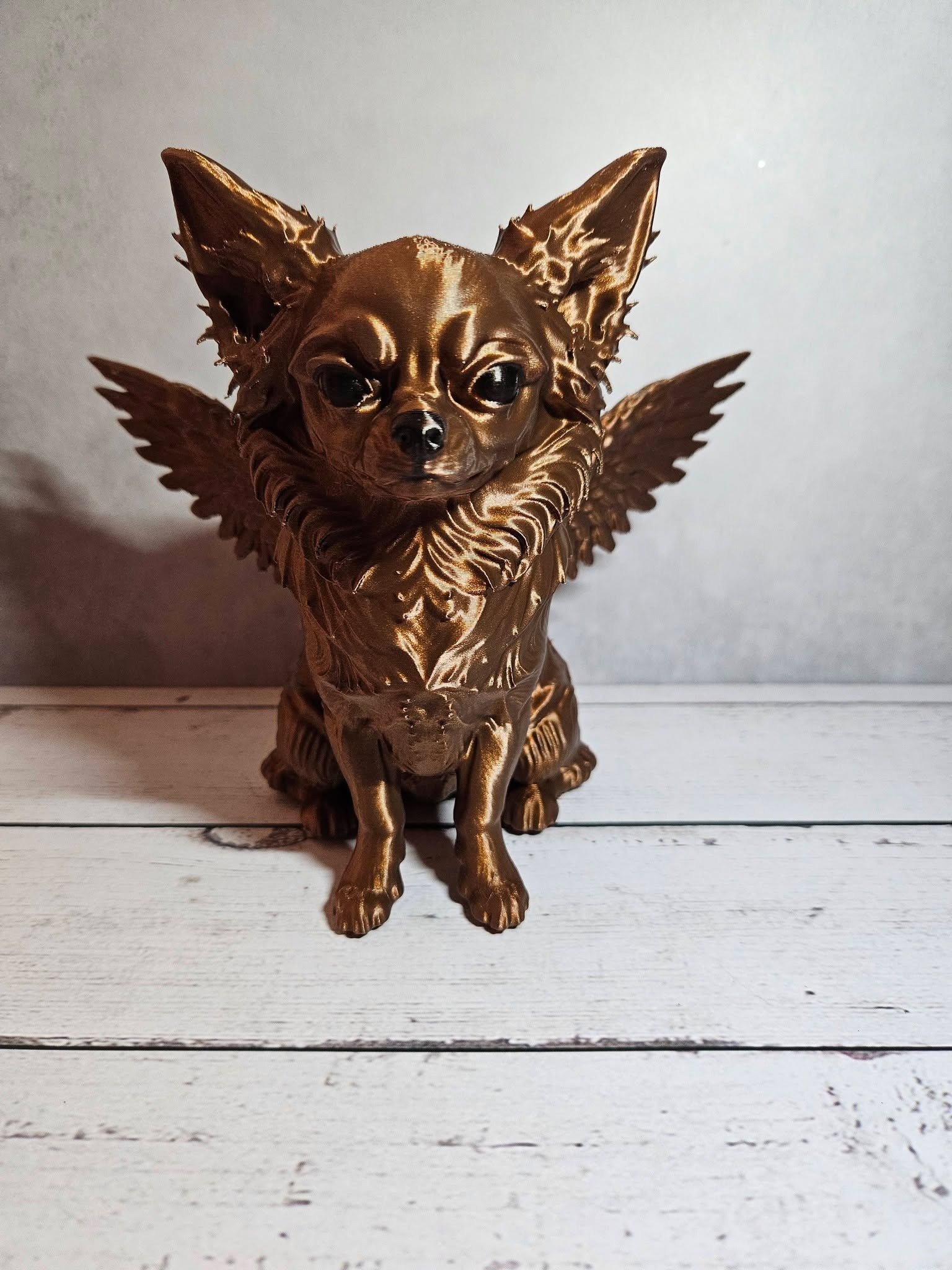 Winged Long-Haired Chihuahua Sculpture – 19cm