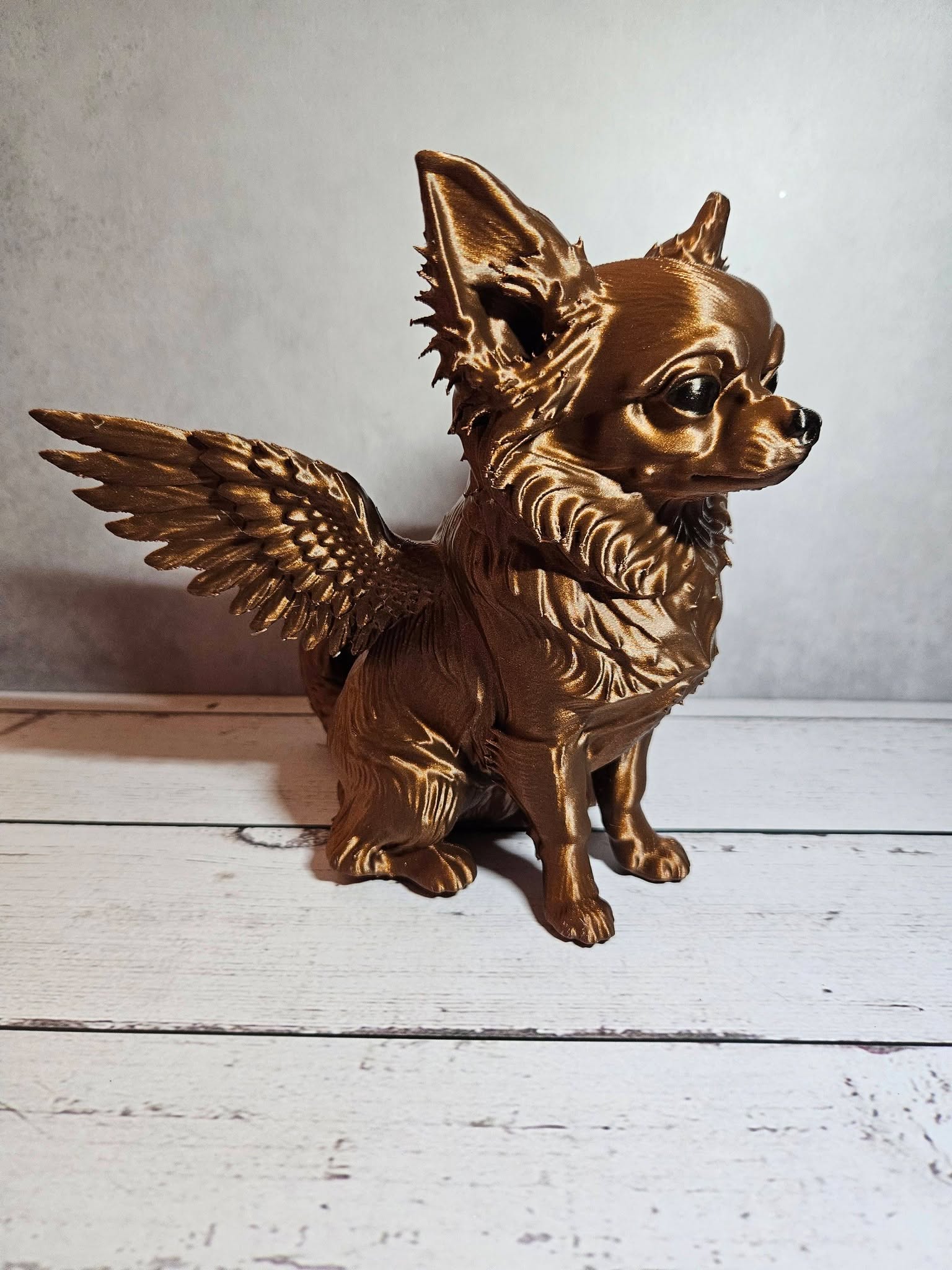 Winged Long-Haired Chihuahua Sculpture – 19cm