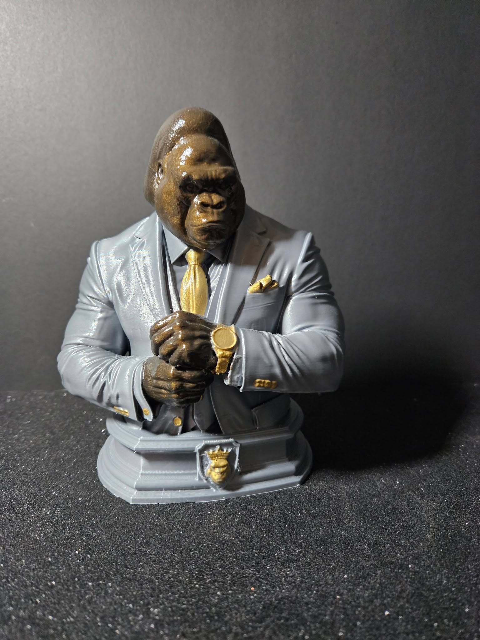 Gorilla in Suit Sculpture – 20cm