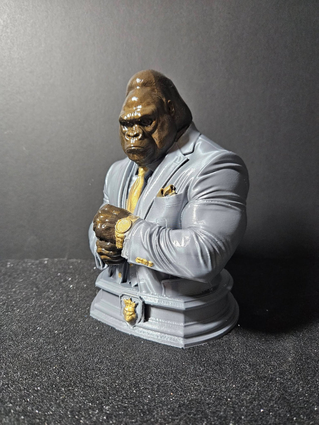 Gorilla in Suit Sculpture – 20cm