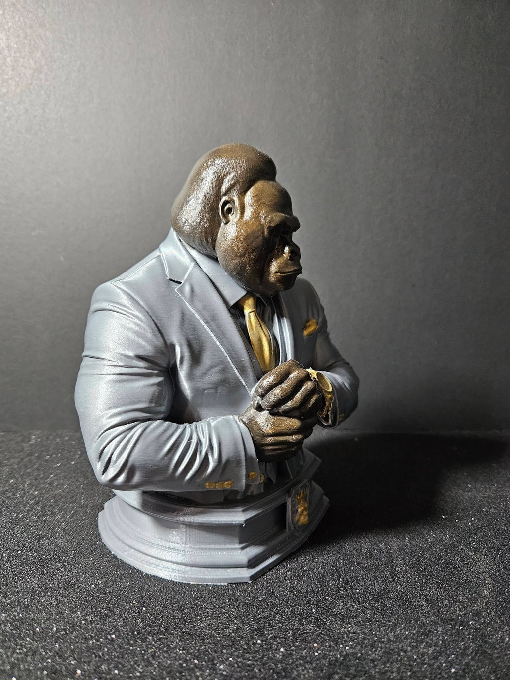 Gorilla in Suit Sculpture – 20cm