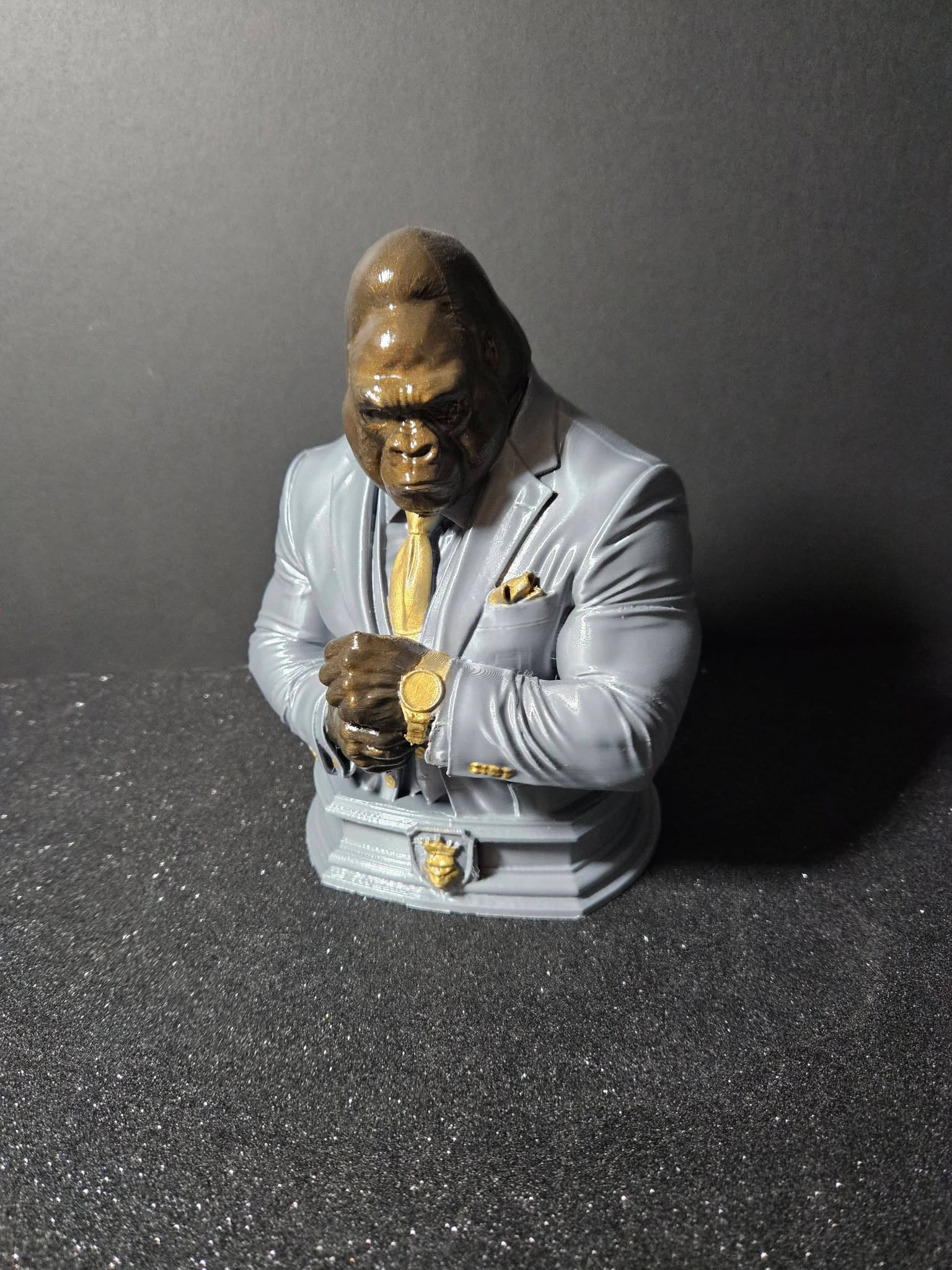 Gorilla in Suit Sculpture – 20cm