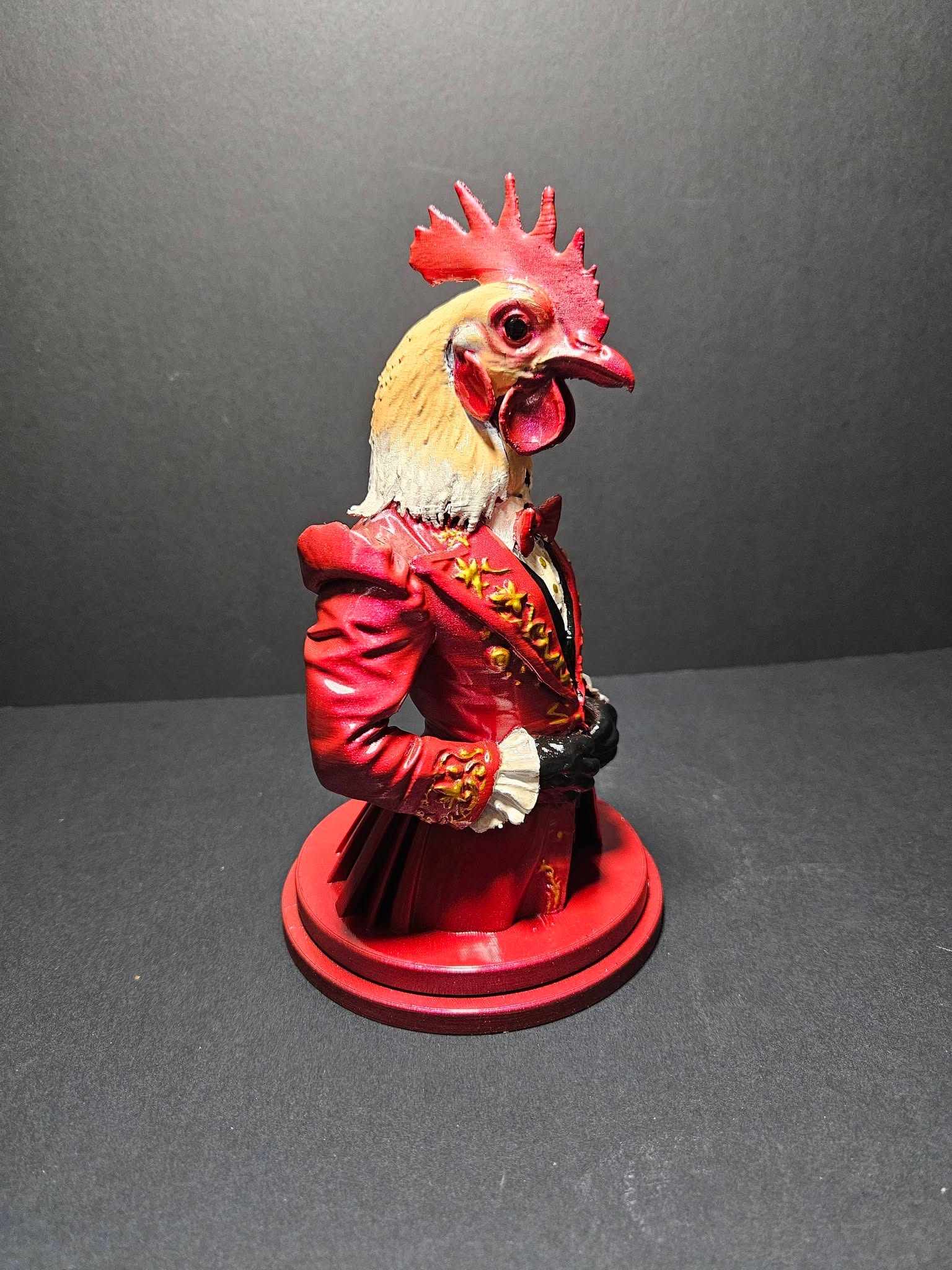 Rooster in Suit Sculpture – 22cm