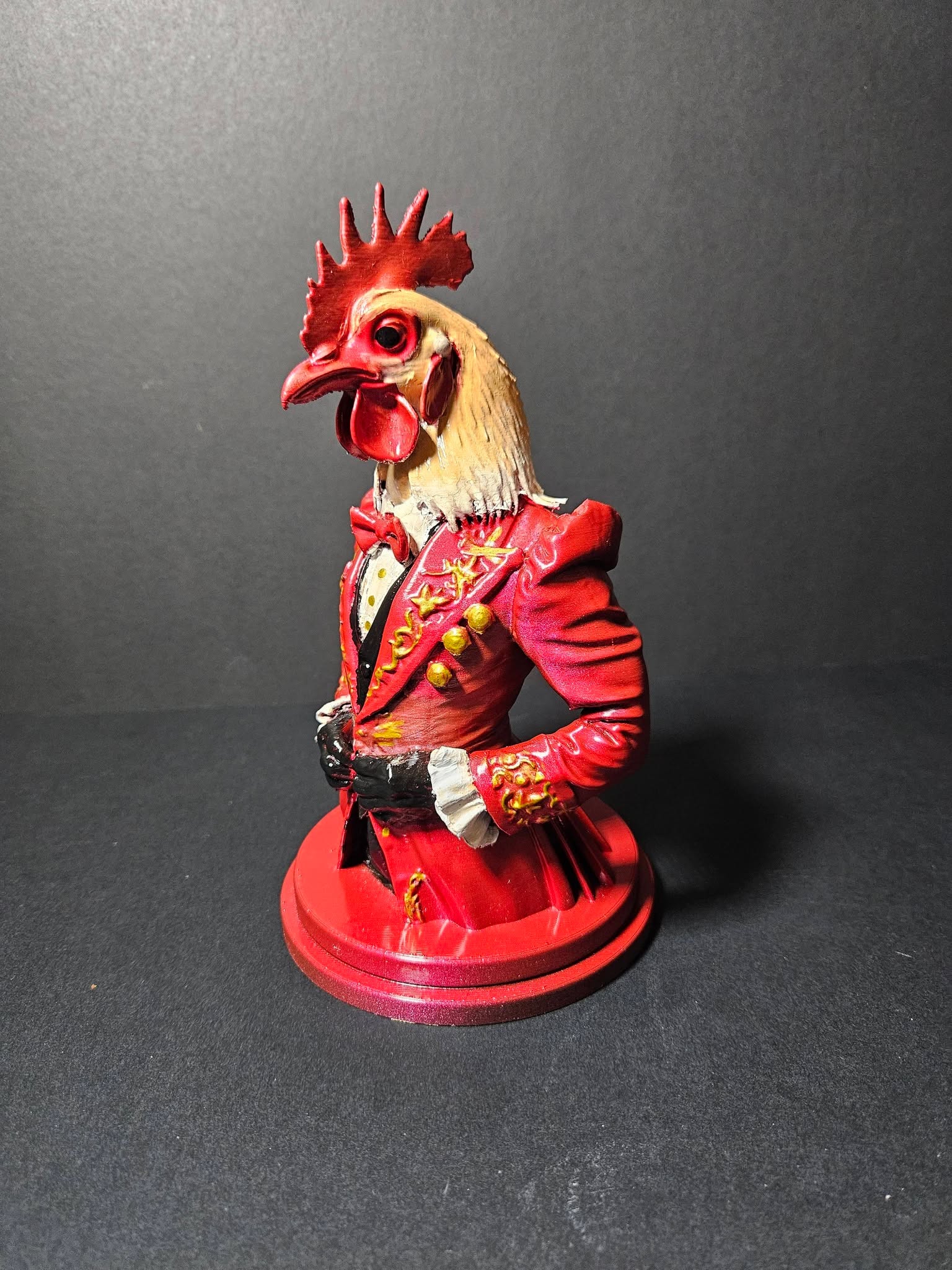 Rooster in Suit Sculpture – 22cm
