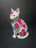 Feline en Fleur Sculpture – 22cm