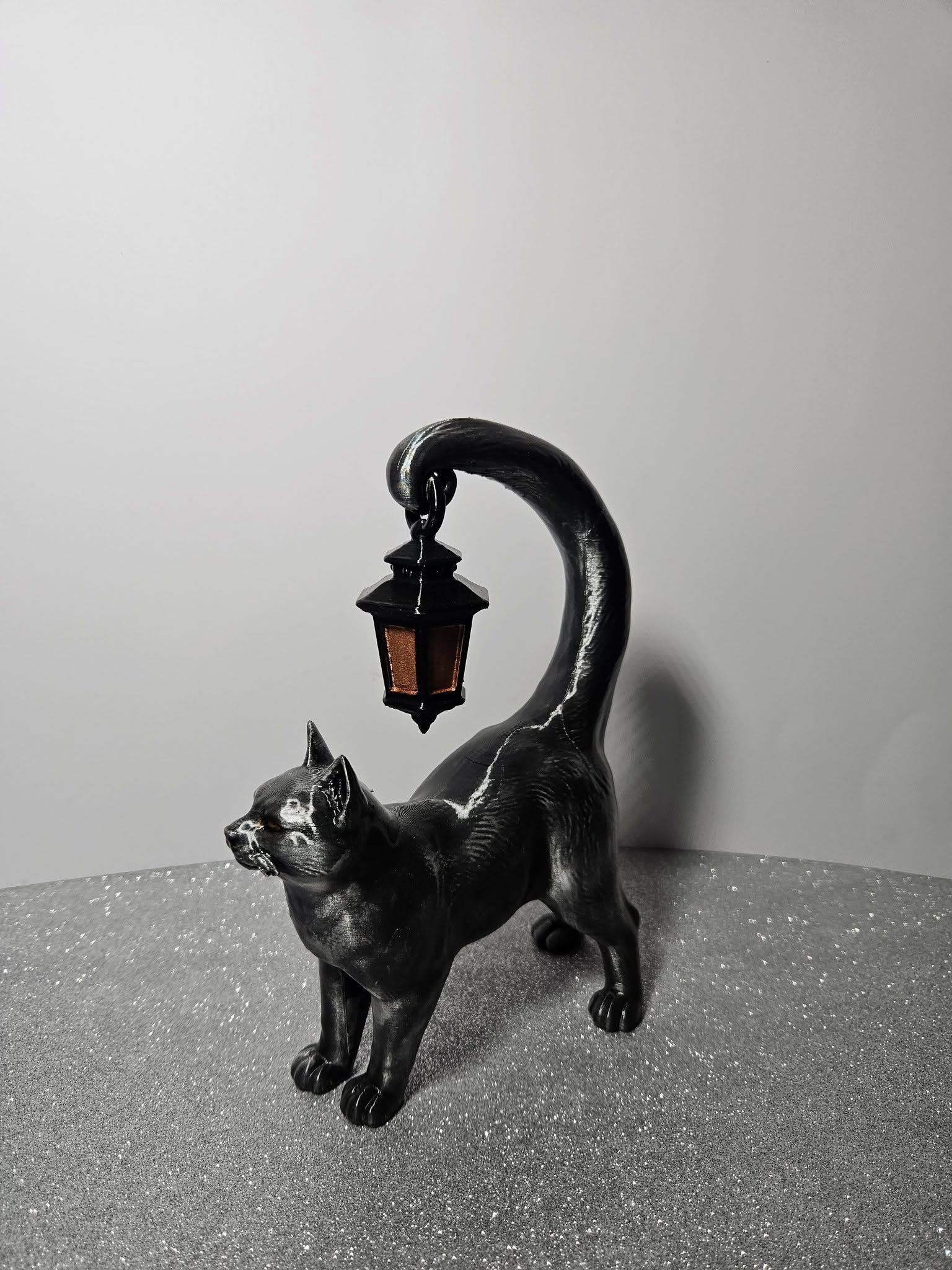 Lantern Cat Sculpture – 23cm