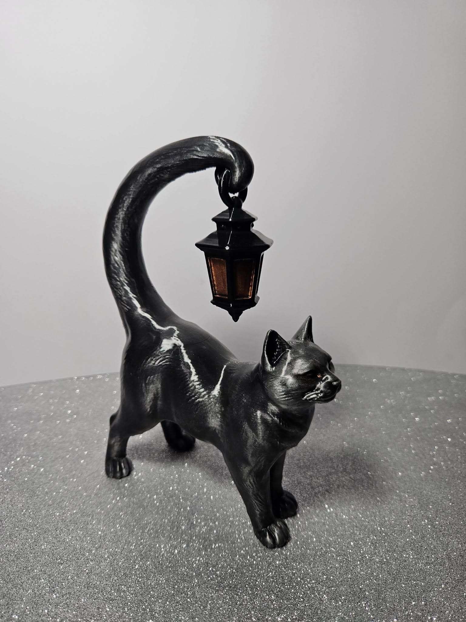 Lantern Cat Sculpture – 23cm