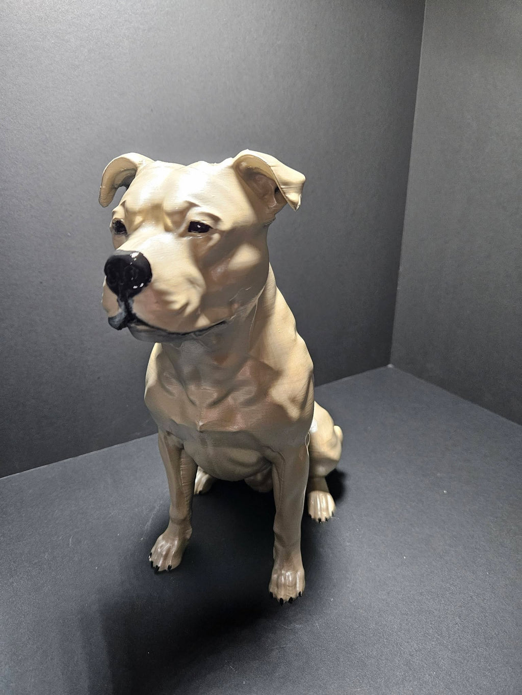 Pearl White Staffy Sculpture – 25cm