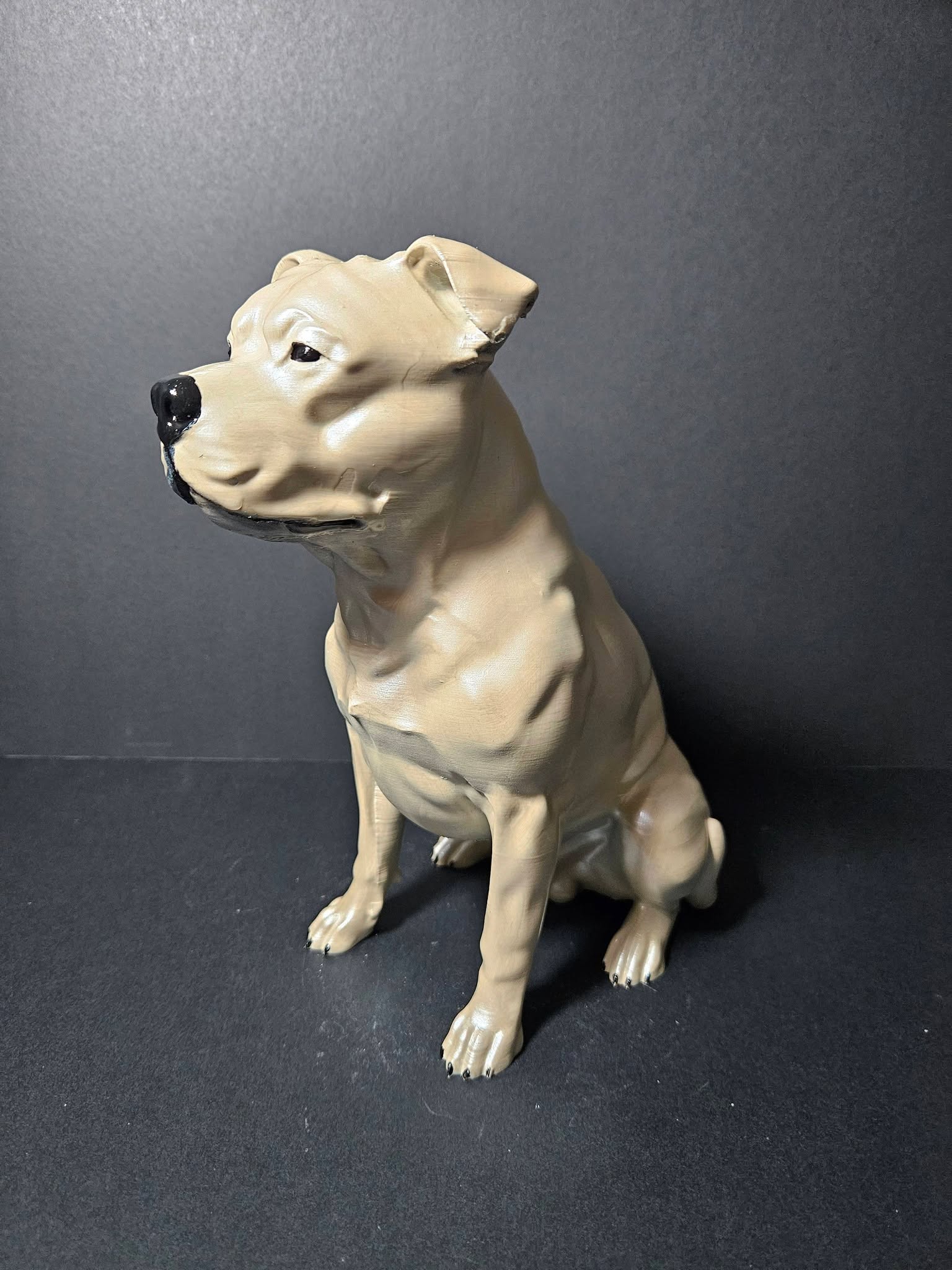 Pearl White Staffy Sculpture – 25cm