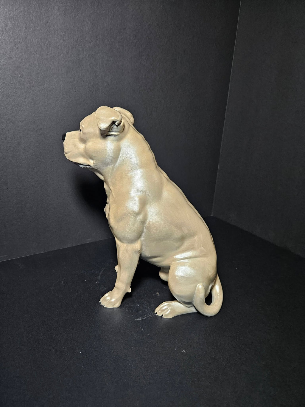 Pearl White Staffy Sculpture – 25cm