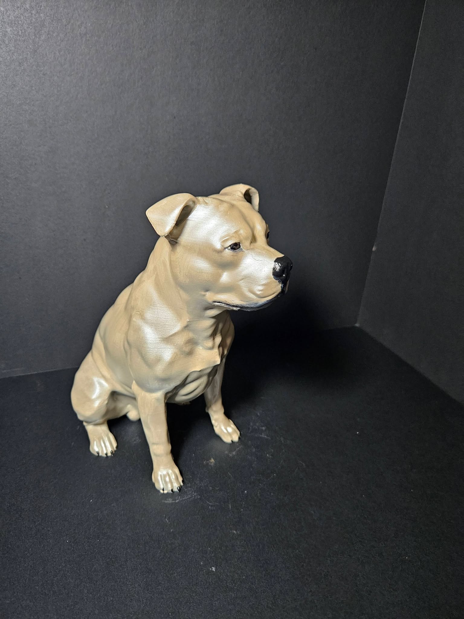 Pearl White Staffy Sculpture – 25cm