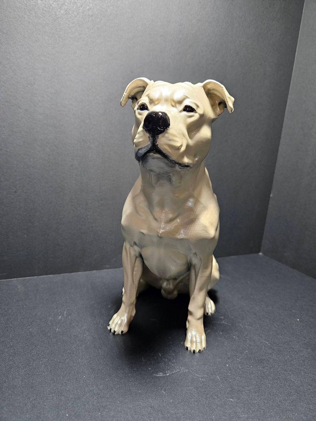 Pearl White Staffy Sculpture – 25cm