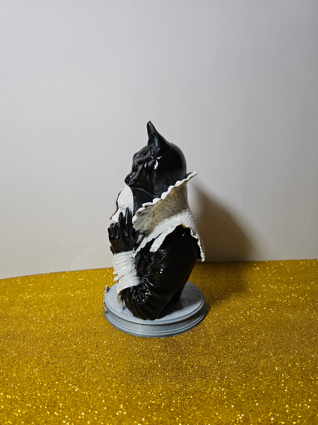 Cat with Mask Sculpture – 20cm