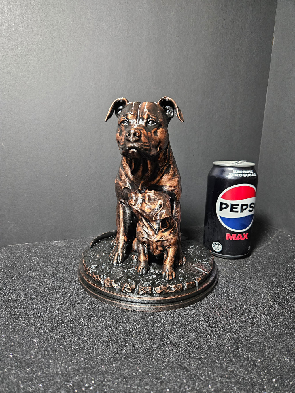 Staffy Mum & Pup – 20cm Sculpture