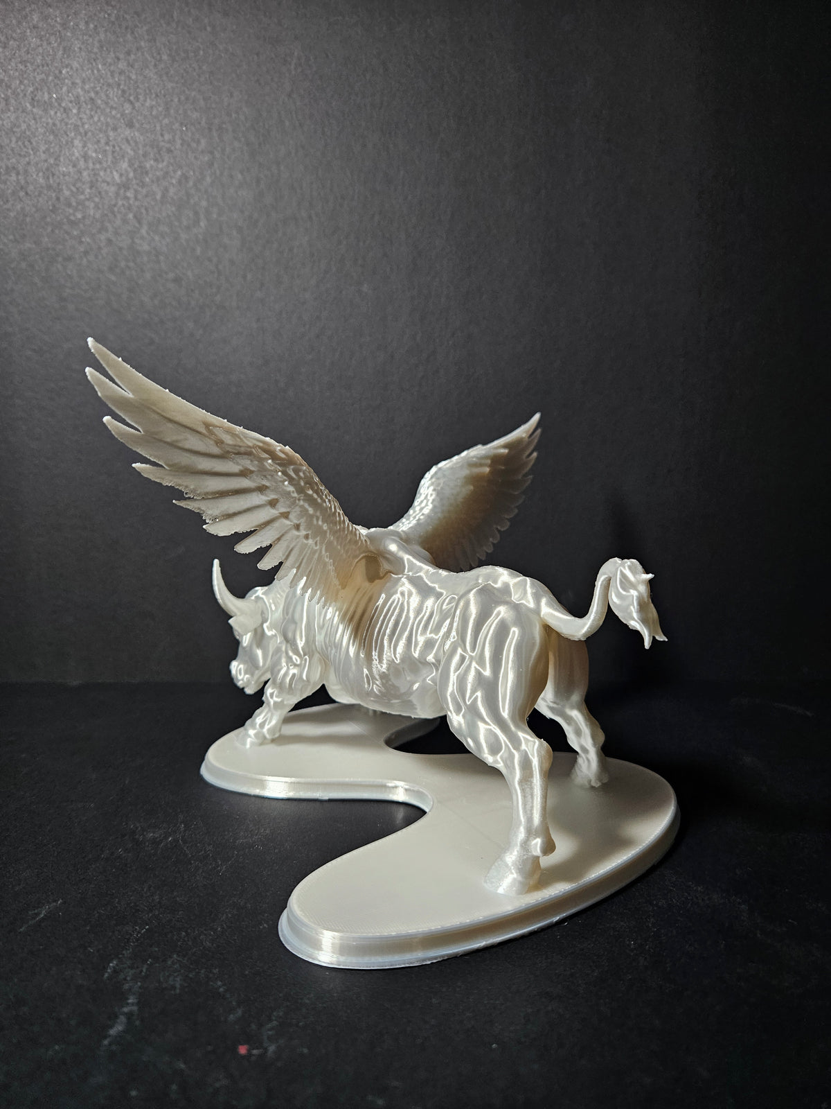 Bull with Wings – White Gloss
