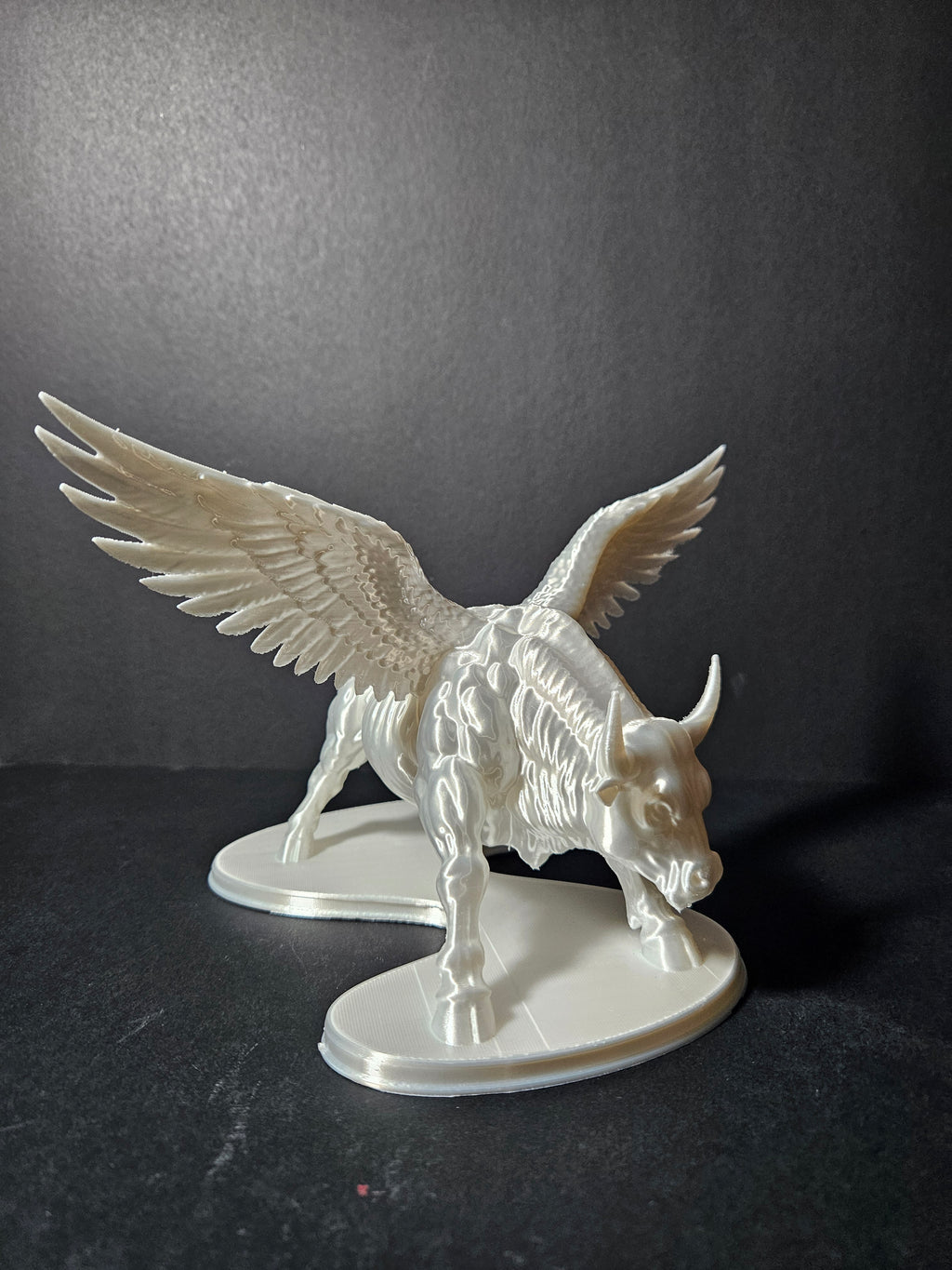 Bull with Wings – White Gloss