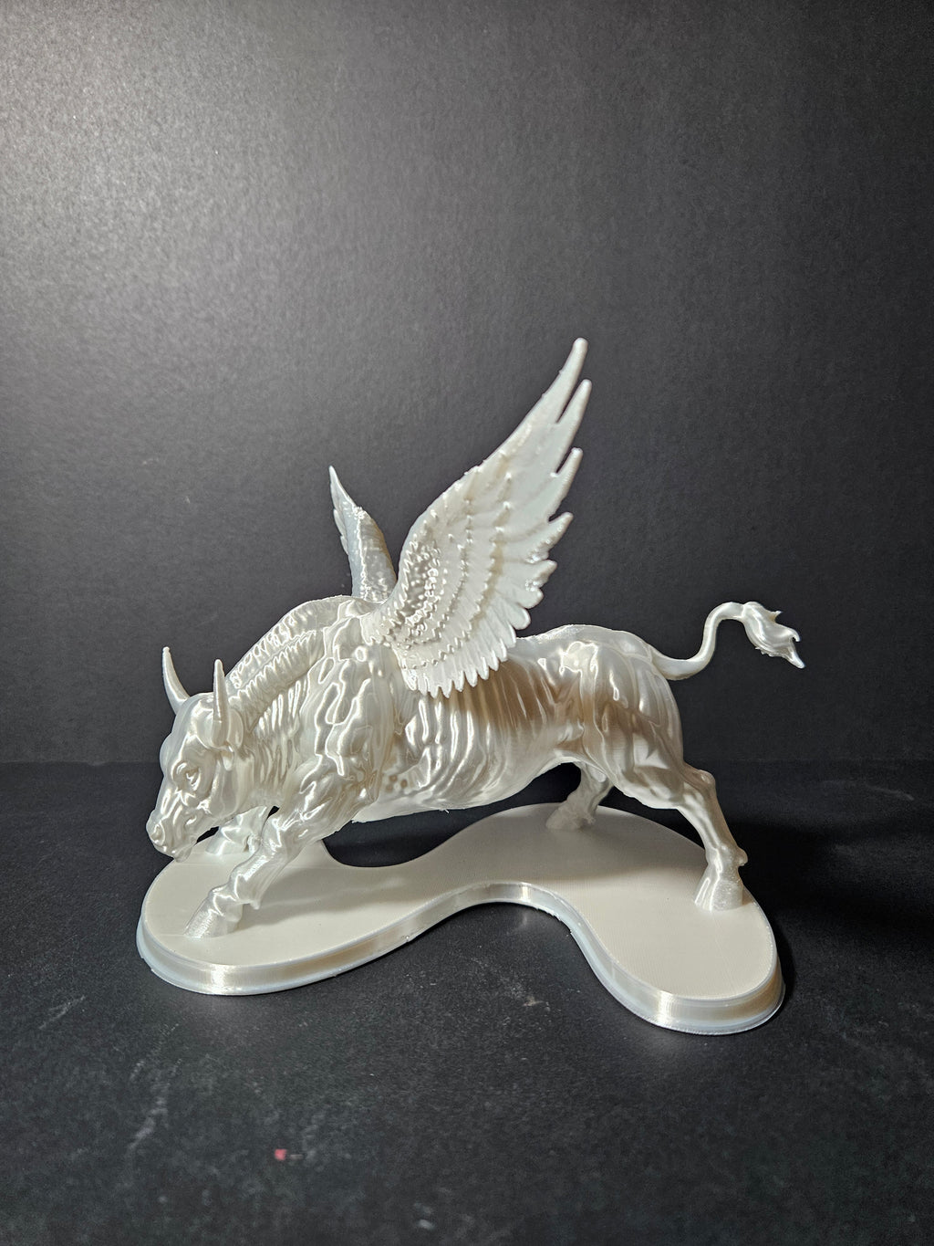 Bull with Wings – White Gloss