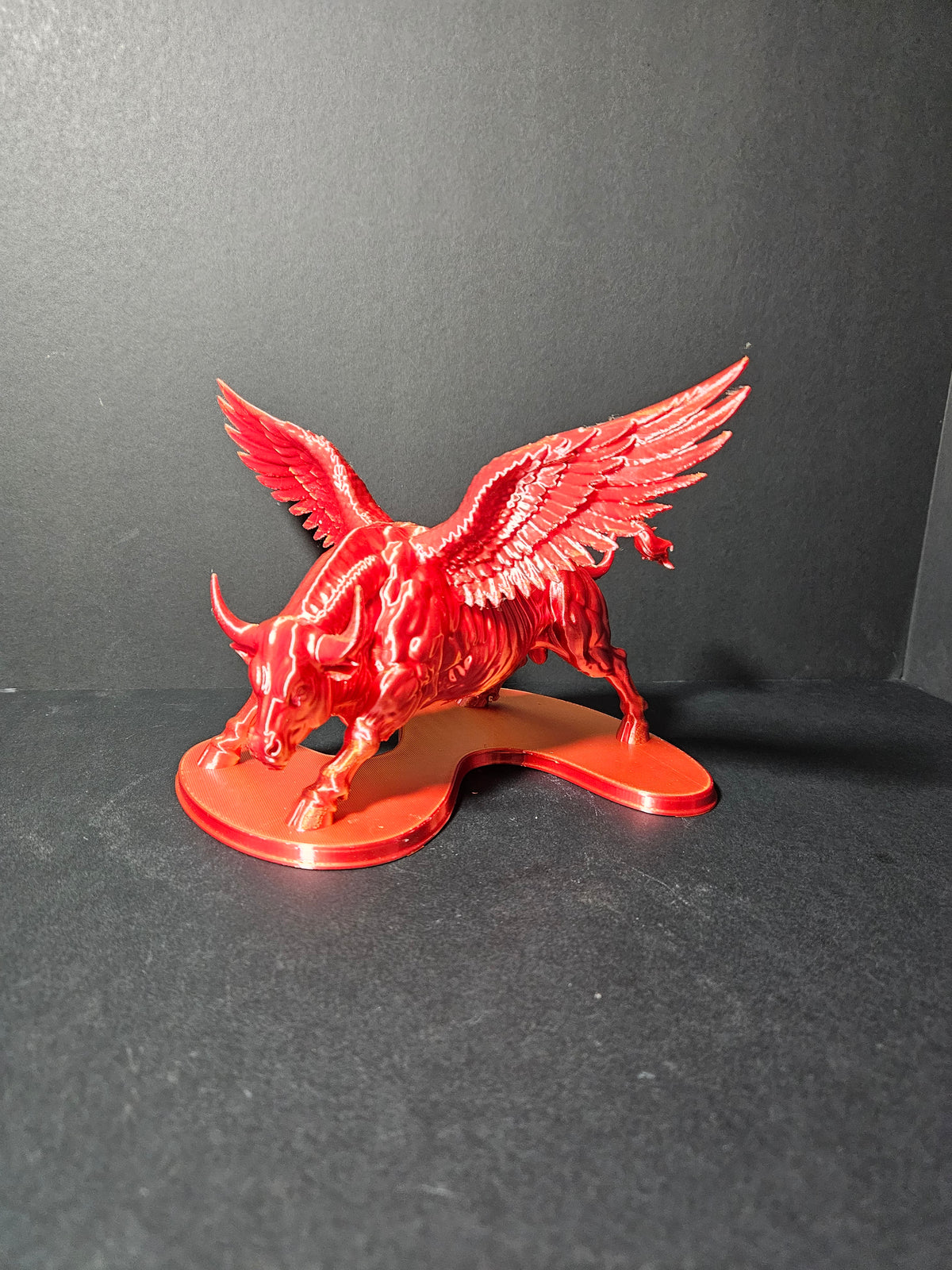 Red Bull with Wings – Red & Gold Silk