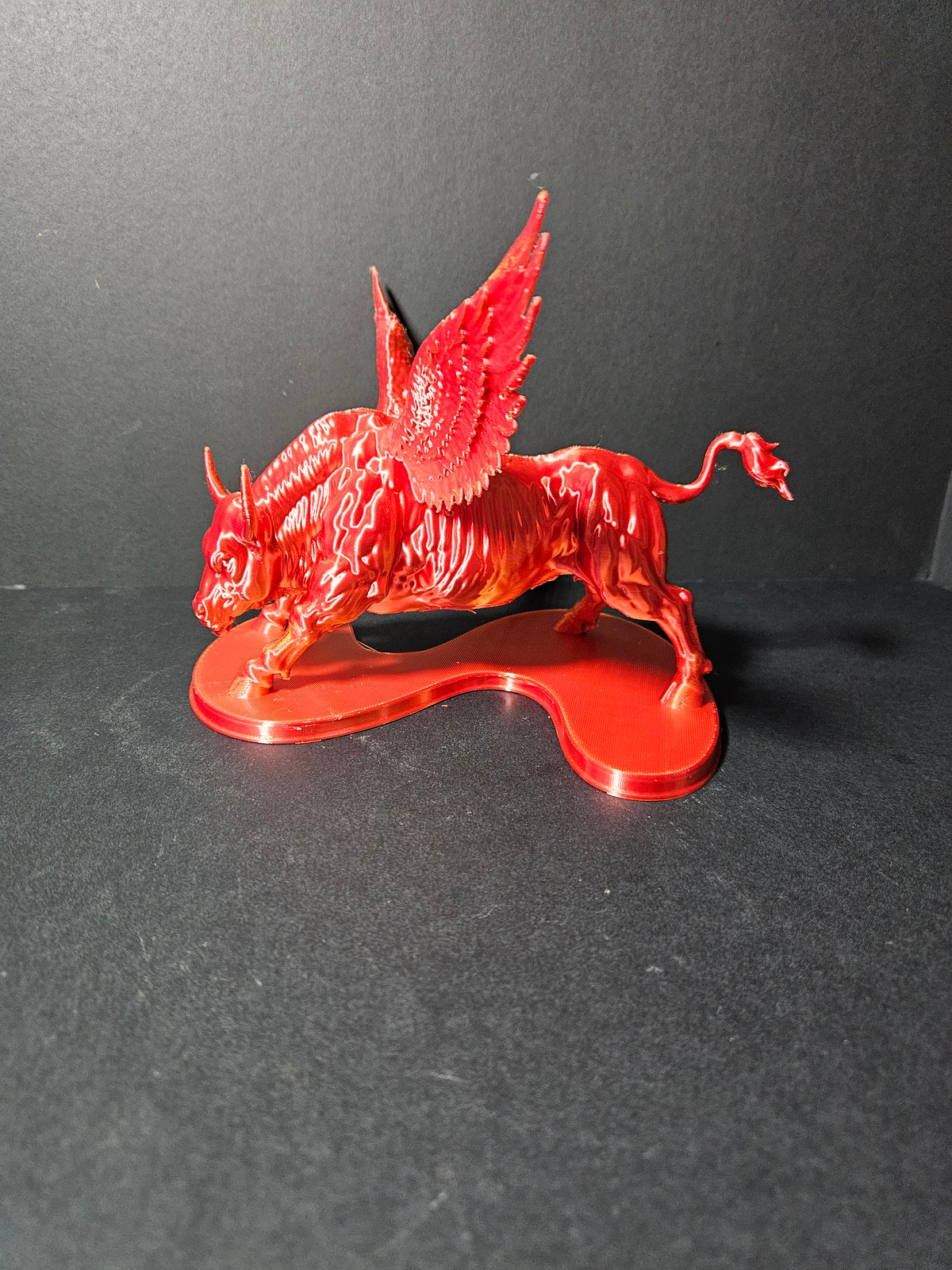 Red Bull with Wings – Red & Gold Silk