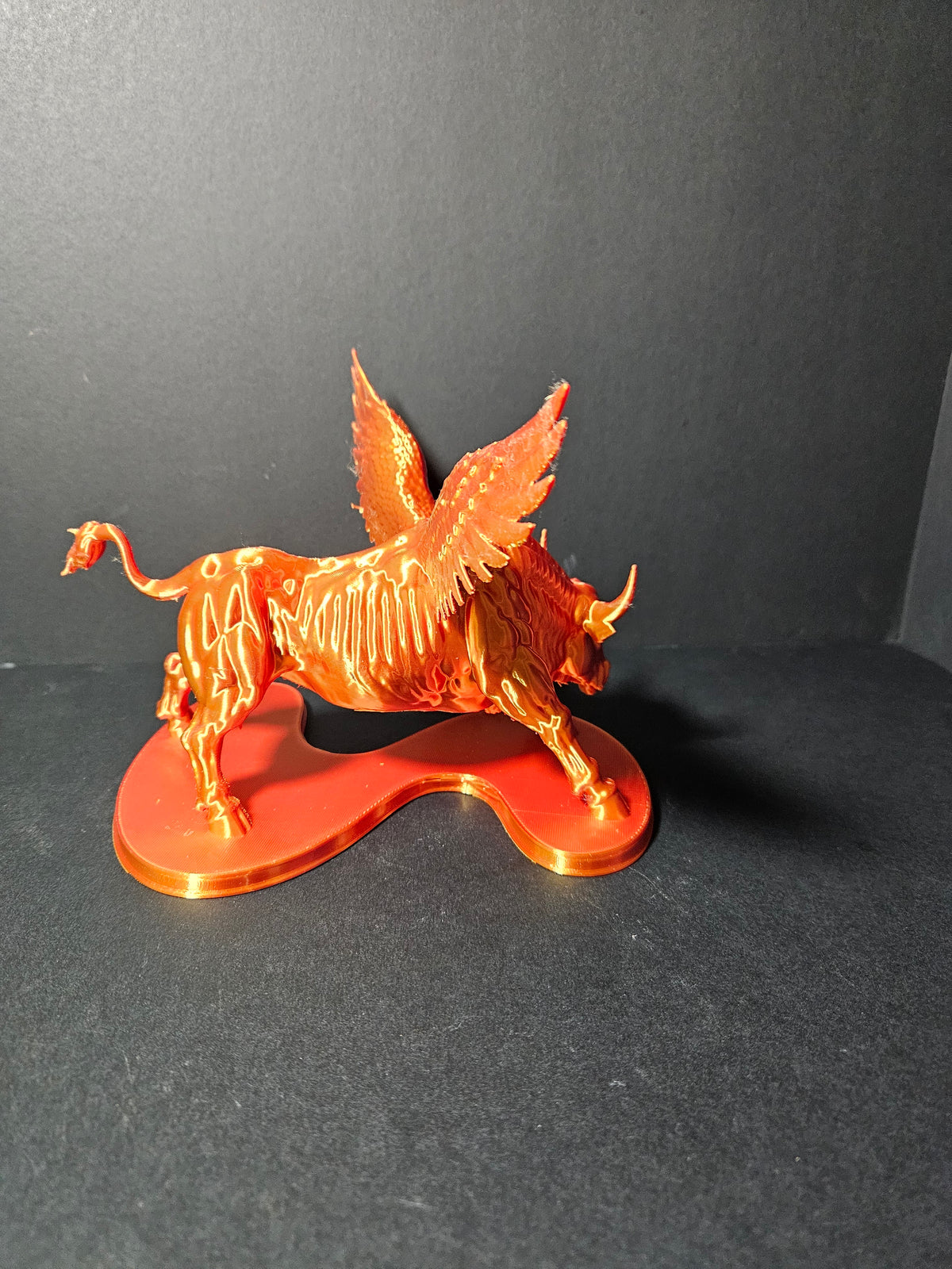 Red Bull with Wings – Red & Gold Silk