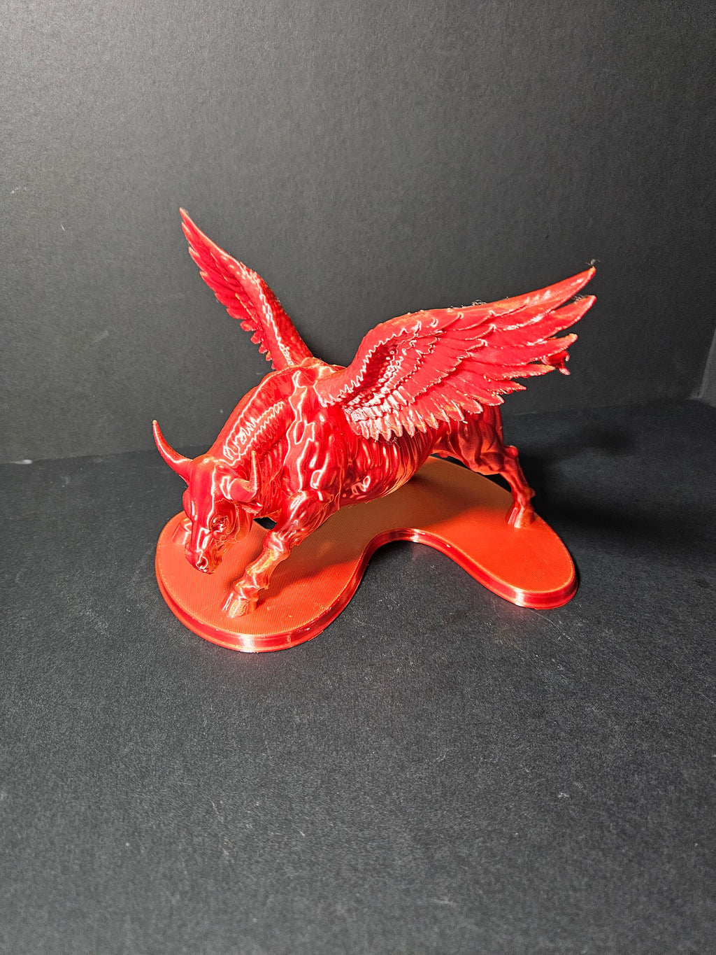 Red Bull with Wings – Red & Gold Silk