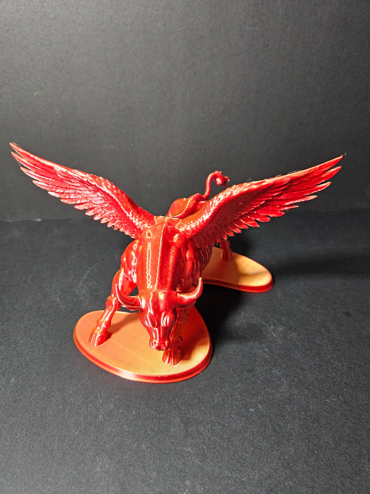 Red Bull with Wings – Red & Gold Silk